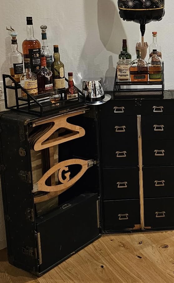 B4Life 3-Tier Liquor Bottle Display Shelf, Countertop Liquor Wine Rack, Bottle Storage Organizer for Whiskey and Spirits, Retro Bar Shelves and Shelf Stand, Mini Liquor Cabinet customer photo 2