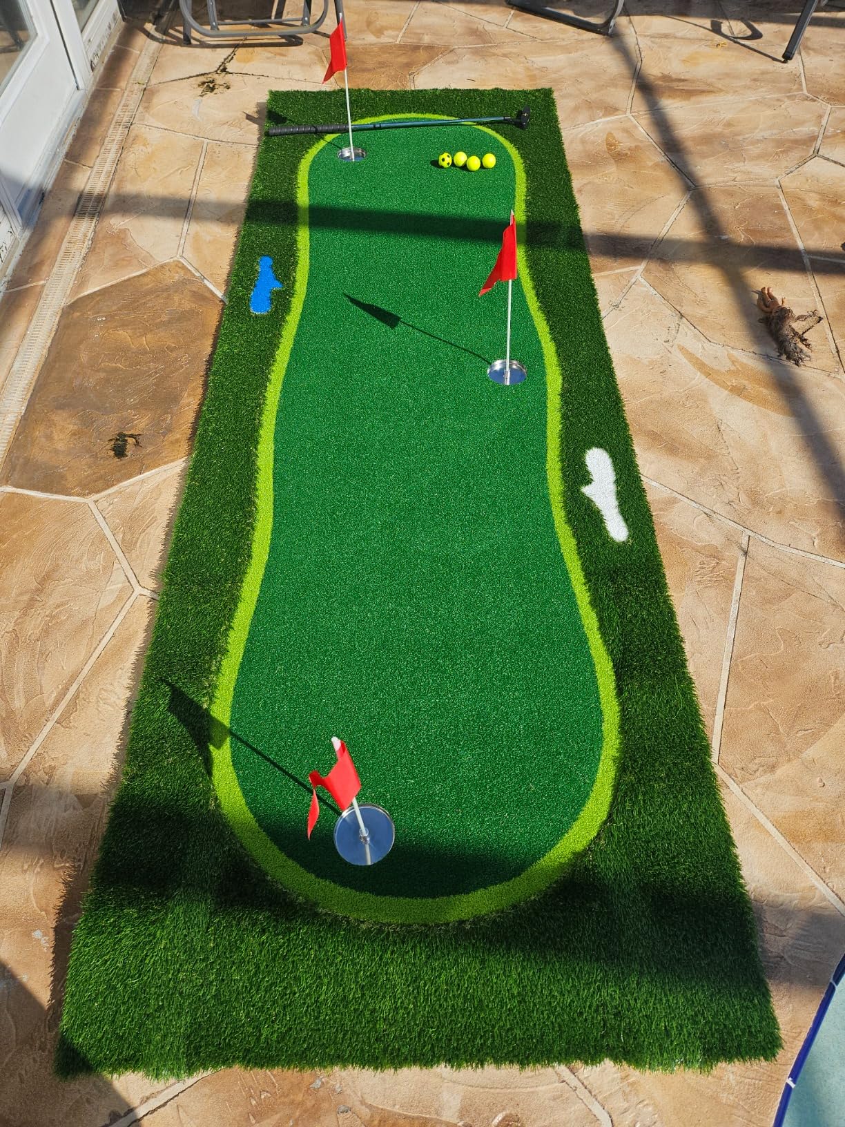 Golf Putting Green, Large Professional Golf Training Mat, Realistic Artificial Grass Turf, Golf Turf Mat with 3 Flags, Golf Game Kids, Putting Practice Green Mat for Indoor Outdoor customer photo 2