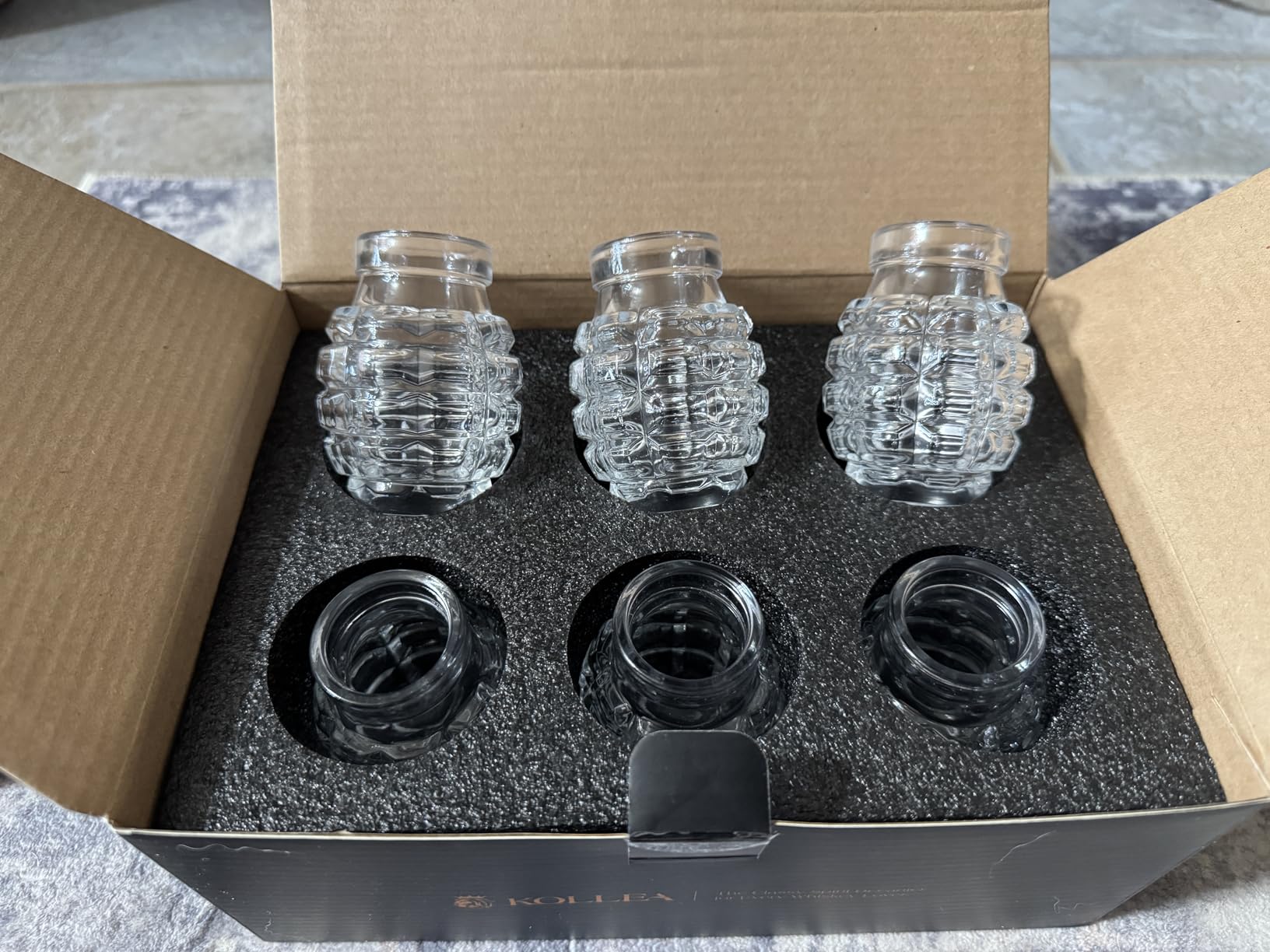 Kollea Grenade Shaped Shot Glass Set, Funny Shot Cups with Heavy Base, 3.7 Oz, 4 Pcs customer photo 2