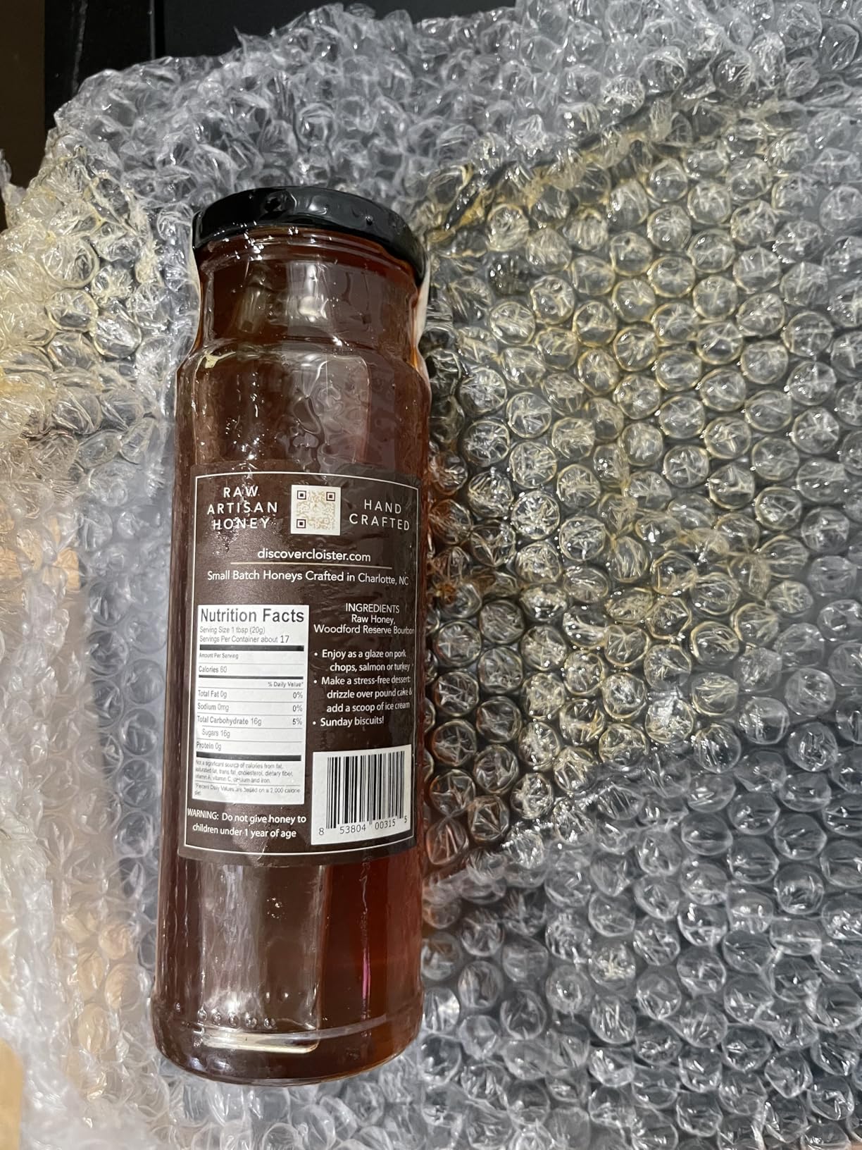 Cloister Honey Infused Honey - Bourbon (12 oz) | Hand Crafted | Raw Artisan Honey | 100% Pure, Raw & Unfiltered | All Natural | Made in USA customer photo 2