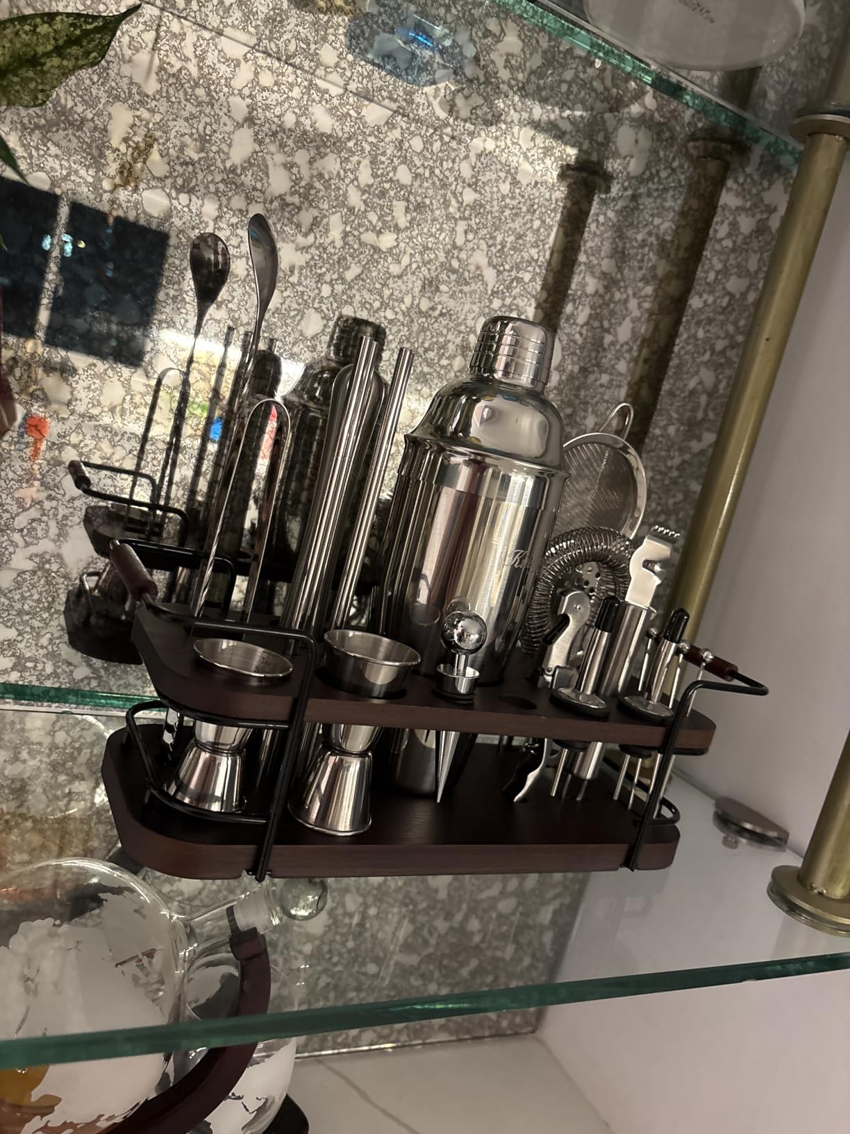 KITESSENSU Cocktail Shaker Set Bartender Kit with Stand | Complete 24-Piece Bar Set Cocktail Kit with All Bar Accessories customer photo 1