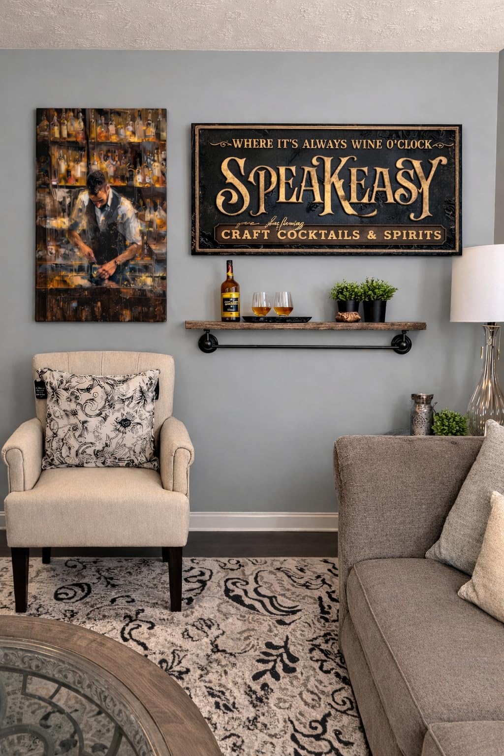 TAILORED CANVASES: Speakeasy Lounge Sign - Vintage Bar Sign Decor, Unique Speakeasy Decorations for Home Bar, Stylish Bar Signs for Home Bar Wall, Ideal Addition to Your Bar Decor, Enhances Ambiance customer photo 1