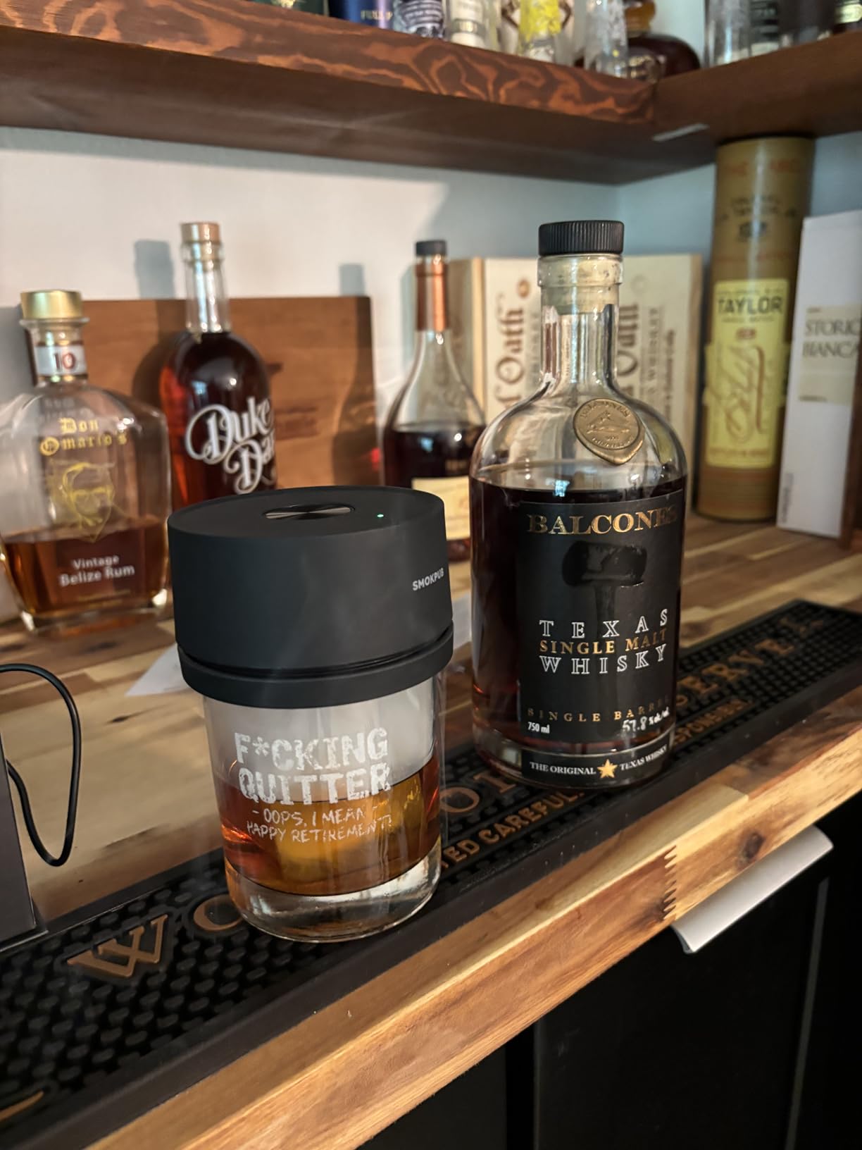 SMOKPUB Electric Whiskey Smoker Kit, Rechargeable Cocktail Smoker with 6 Wood Chips, Flameless Heating System, Old Fashioned Drink Smoker Kit, Bourbon Whiskey Gifts for Men,Dad,Husband customer photo 1