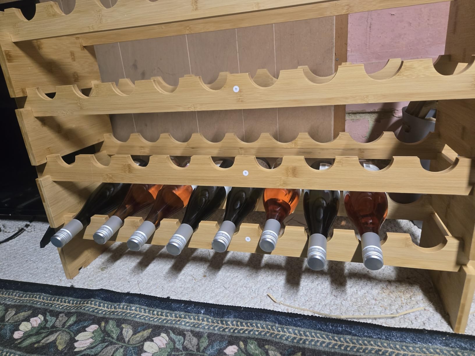 Amazon Basics Stackable Natural Bamboo Wine Rack, 36 Bottle Capacity, Easy to Assemble customer photo 2