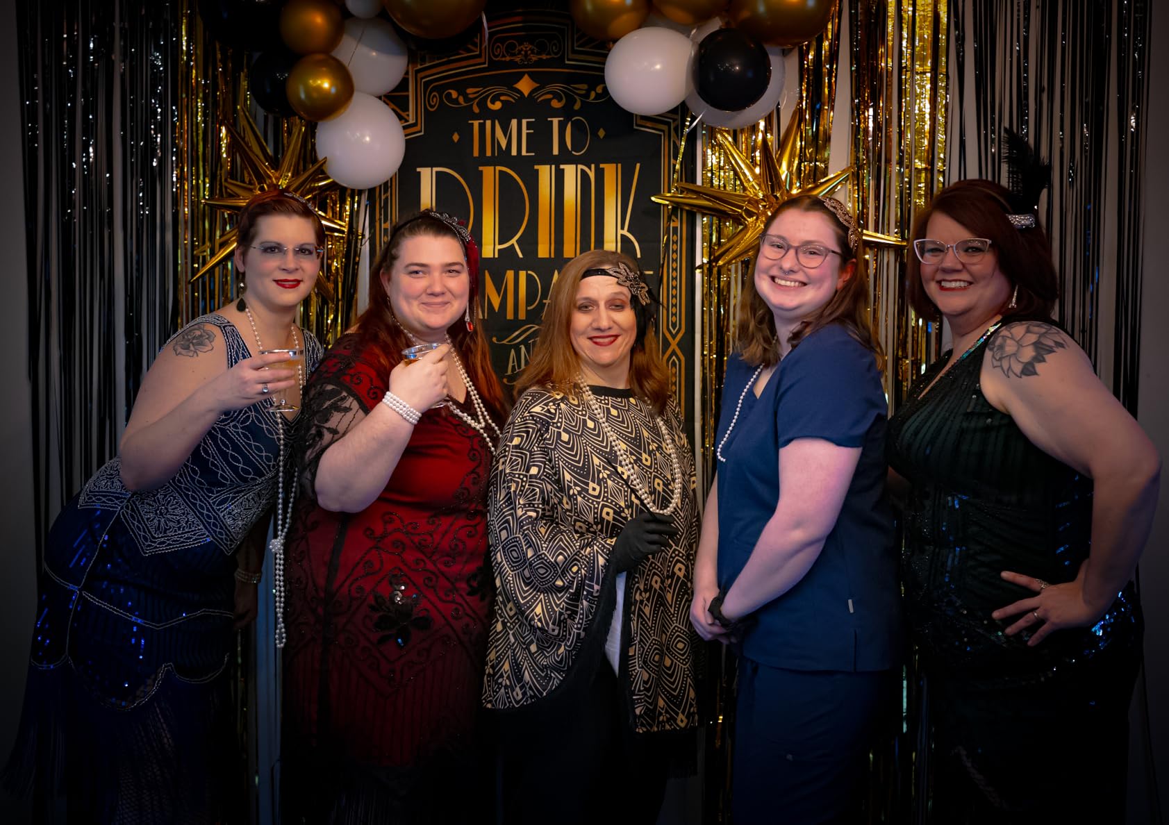 1920s Party Decorations, Roaring 20s Party Decorations, Great 20s Backdrop, Balloons Garland, Retro Jazz Party Roaring Twenties Signs for Speakeasy Decorations, 1920 themed party customer photo 2