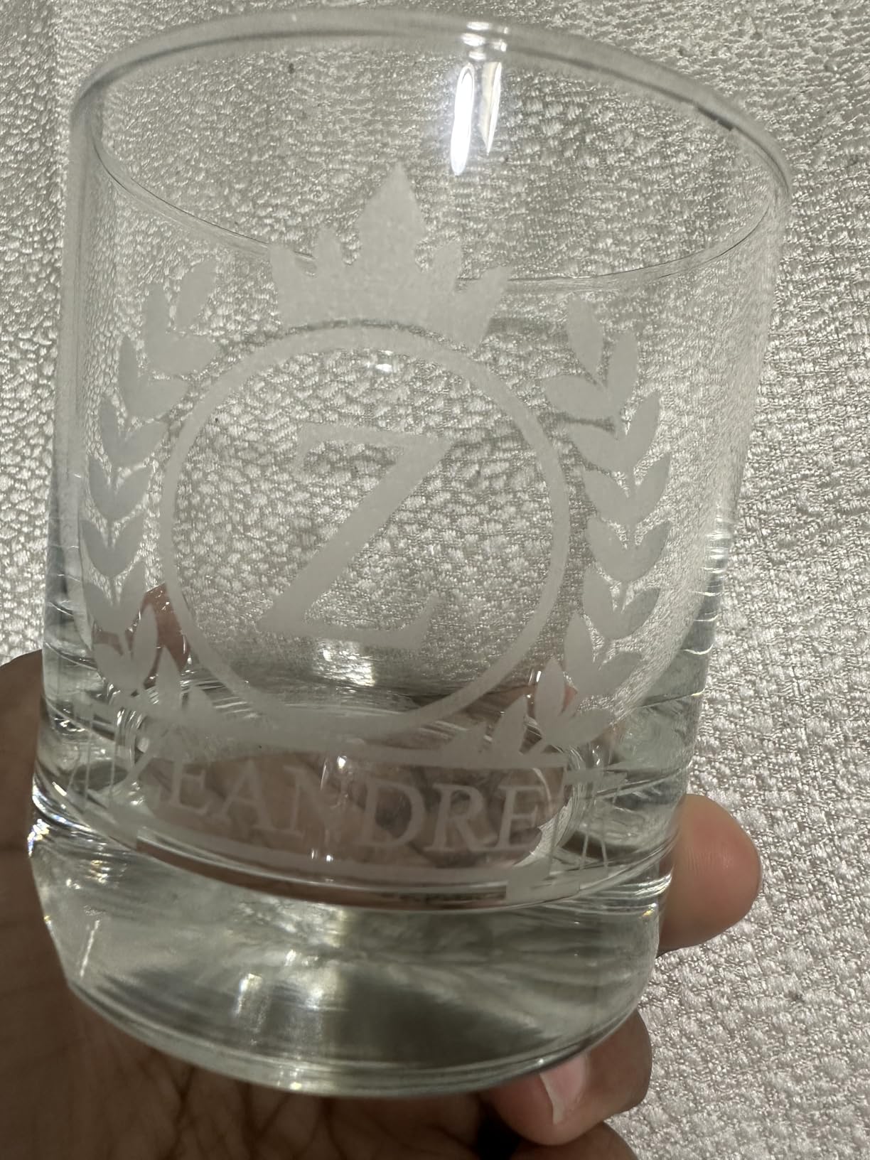 Personalized Whiskey Glass for Men, Custom Engraved Name & Initial Rocks Glasses, 11oz customer photo 1