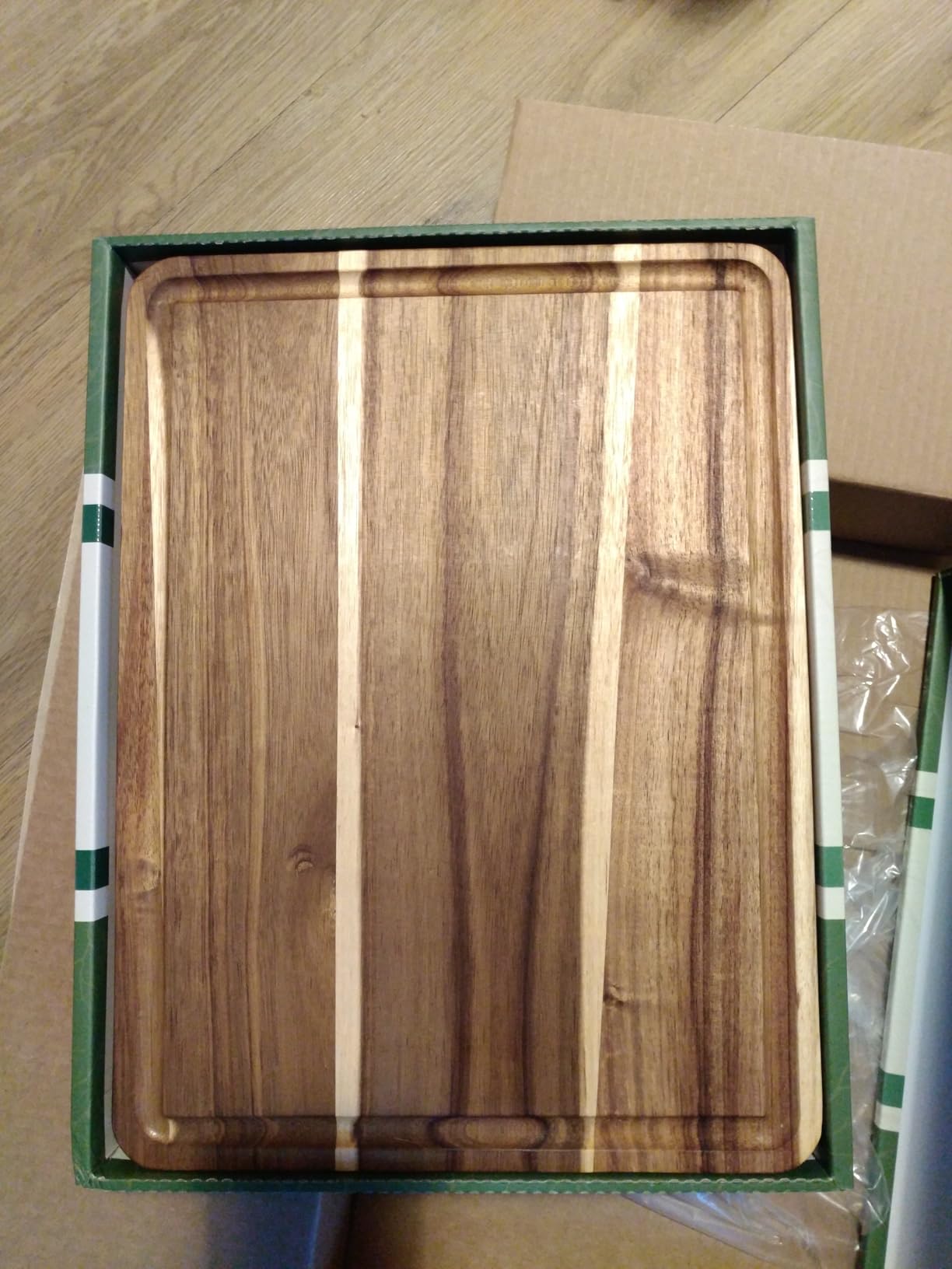 AZRHOM Thick End Grain Acacia Wood Cutting Board 24x18x2 In, Wooden Butcher Block, Chopping Board For Kitchen with Juice Groove Handles Non-Slip Pats (Gift Box) customer photo 2
