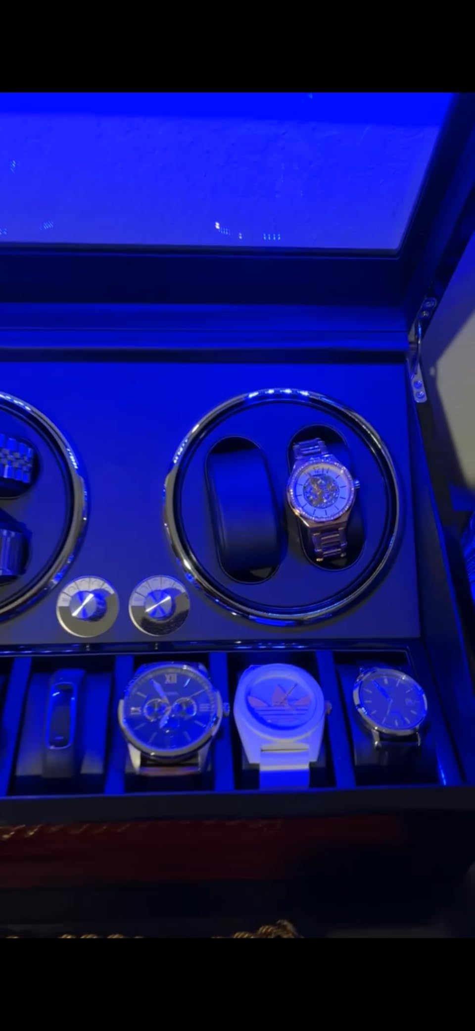 ANWBROAD Watch Winder for Automatic Watches 4+6 Watch Rotator and Storages with Super Quiet Motor LED Backlight Piano Paint Watch Turner 4 Rotating Modes UJWW002R customer photo 2