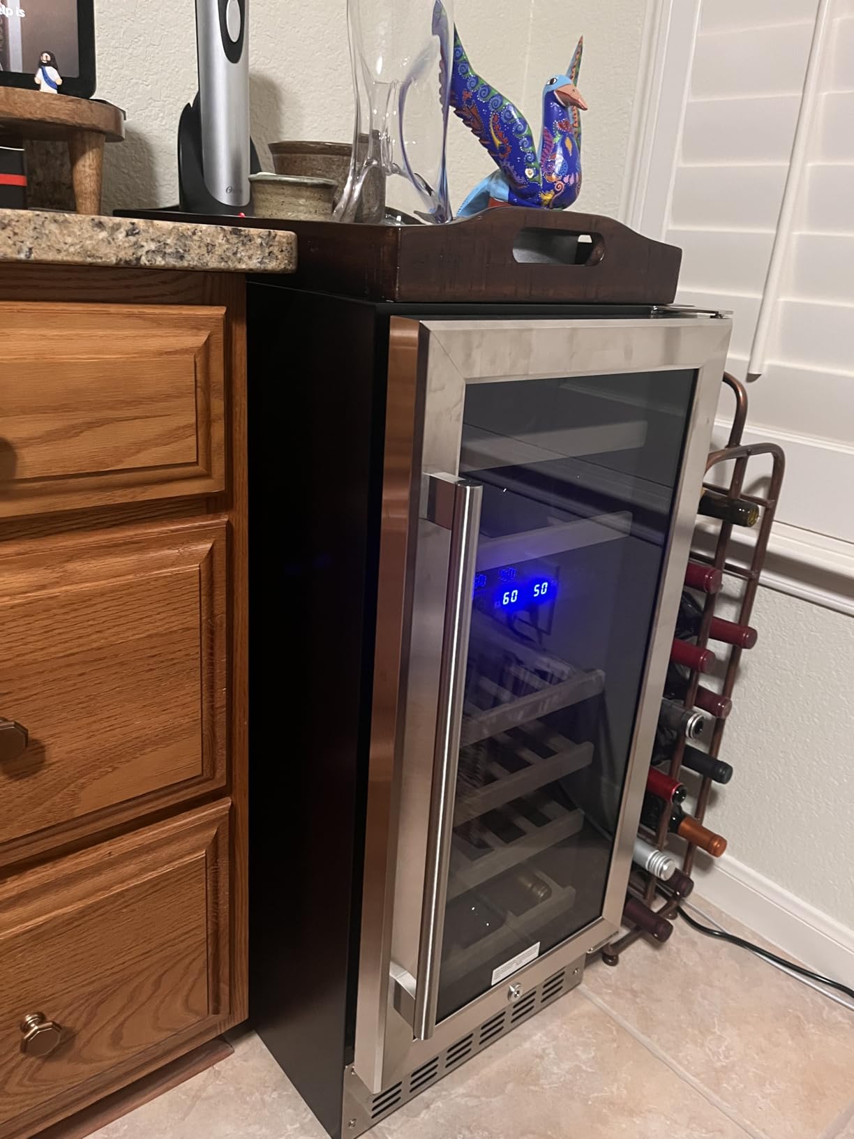 Antarctic Star 15 Inch Wine Cooler Refrigerator Under Counter (41-68F) - 28 Bottles Built-in Dual Zone & Freestanding Wine Refrigerator with Stainless Steel & Double-Layer Tempered Glass Door customer photo 2