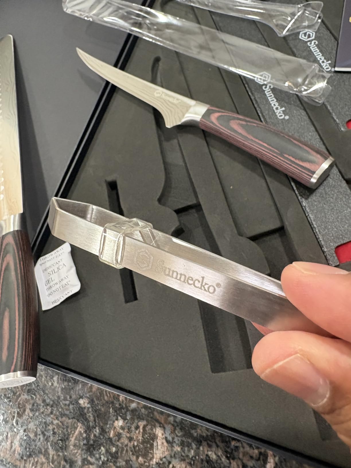 Sunnecko Professional BBQ Carving Knife Set, Slicing and Boning Knife for Meat Cutting,German High Carbon Stainless Steel Carving Knife for Meat and Turkey. customer photo 1