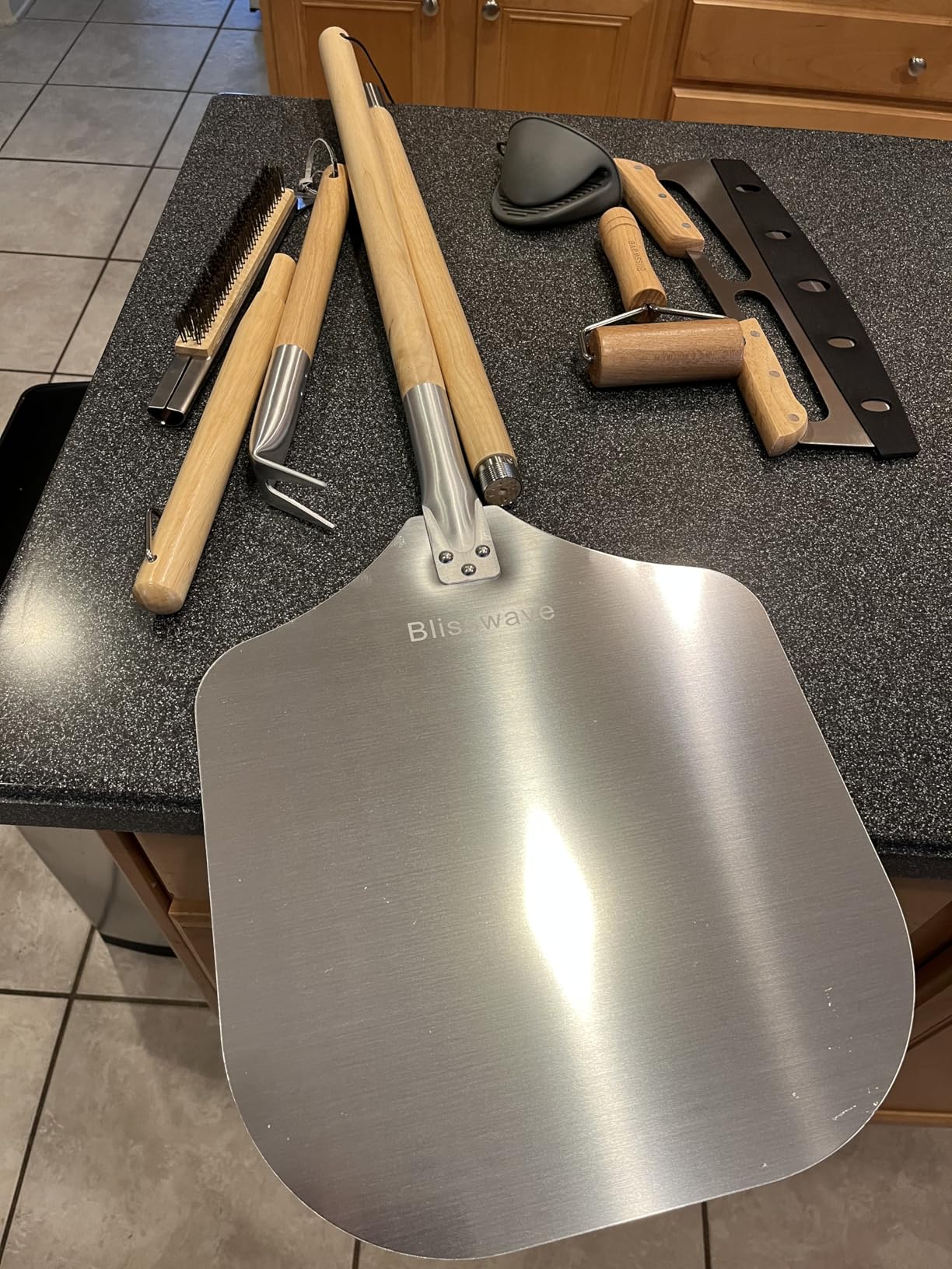 7PCS Pizza Oven Accessories Kit with Pizza Peel, Brush, Bubble Popper, Rocker Cutter customer photo 1