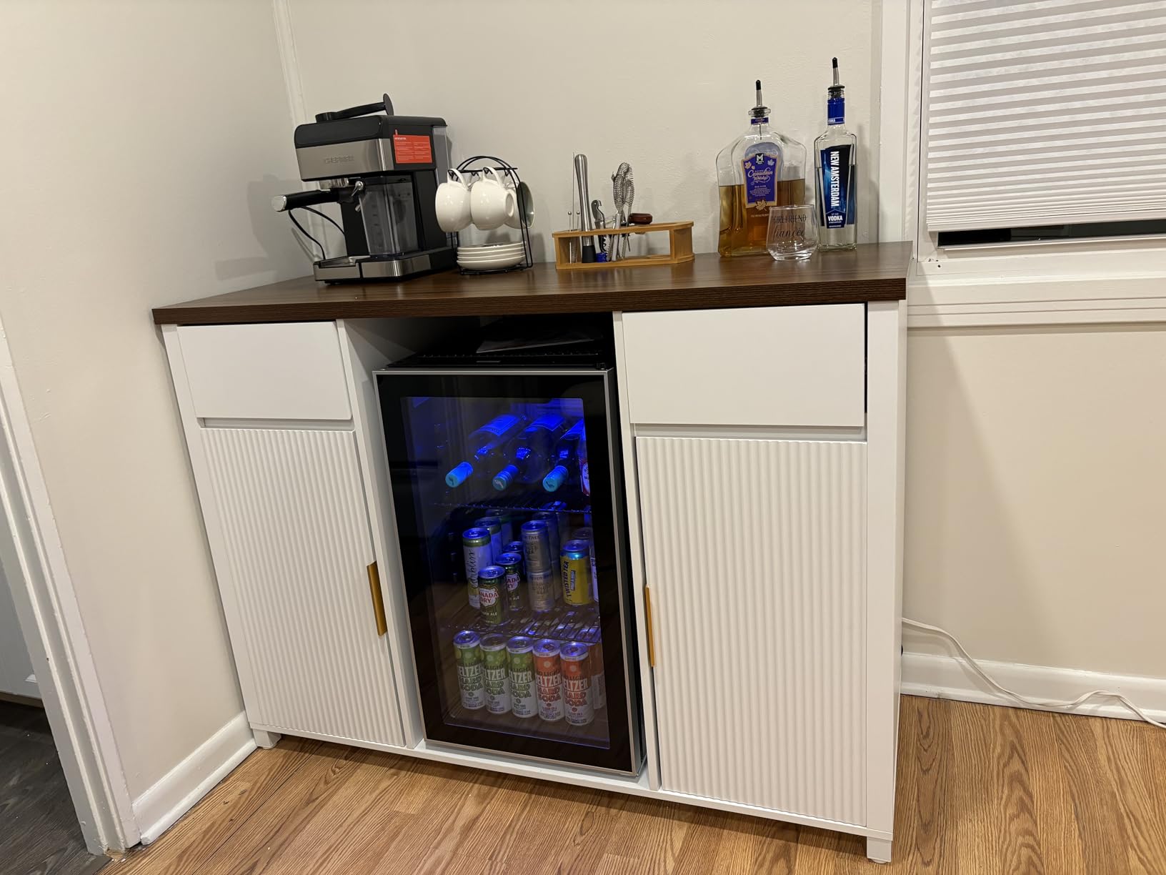 Antarctic Star Wine Cooler, Beverage Refrigerator, 16 Bottle 68 Can Freestanding Wine Cellar Front Glass Door for Home and Bar, Digital Temp Control, Blue LED, 1.7 Cu.Ft. customer photo 1
