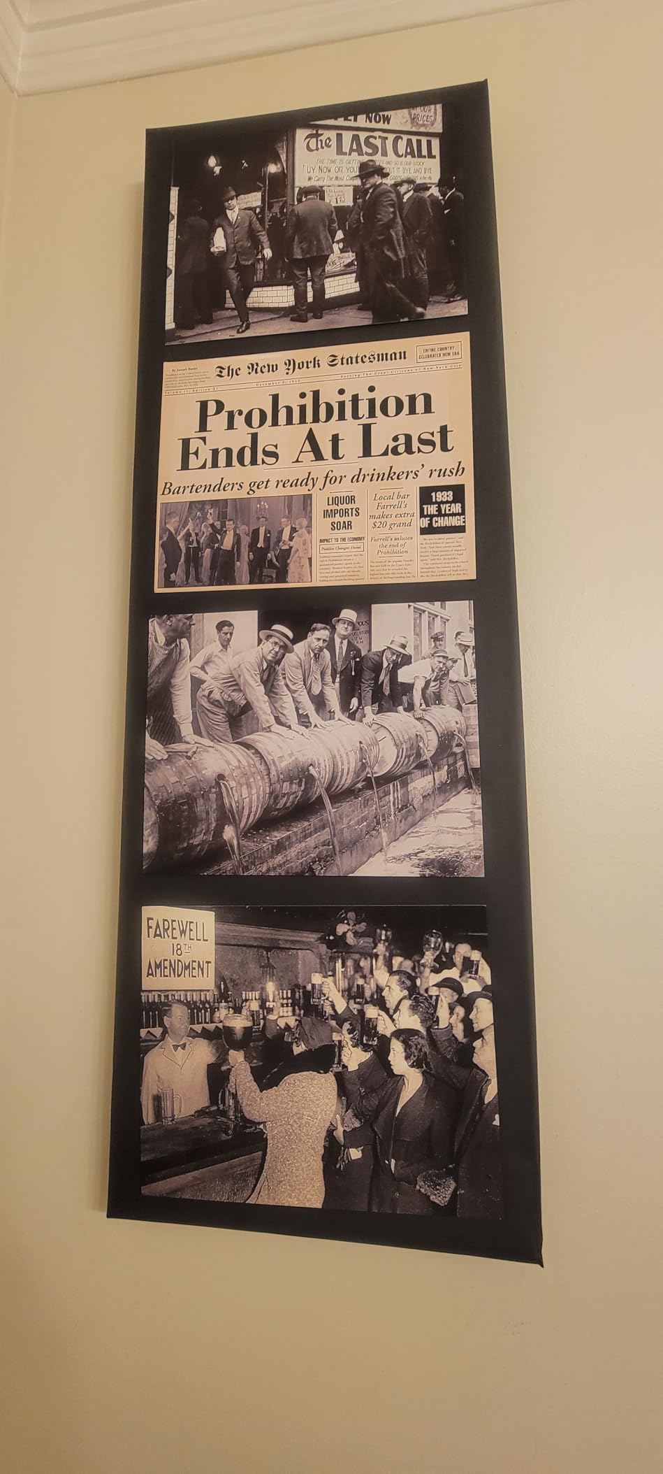 Vintage Prohibition Era Wall Art Set of 6 8x10 Unframed Posters - Sepia-Tone Historical Bar Scenes, Retro Prohibition Repeal Artwork, Speakeasy-Inspired, Roaring Twenties Antique American History Prints customer photo 2