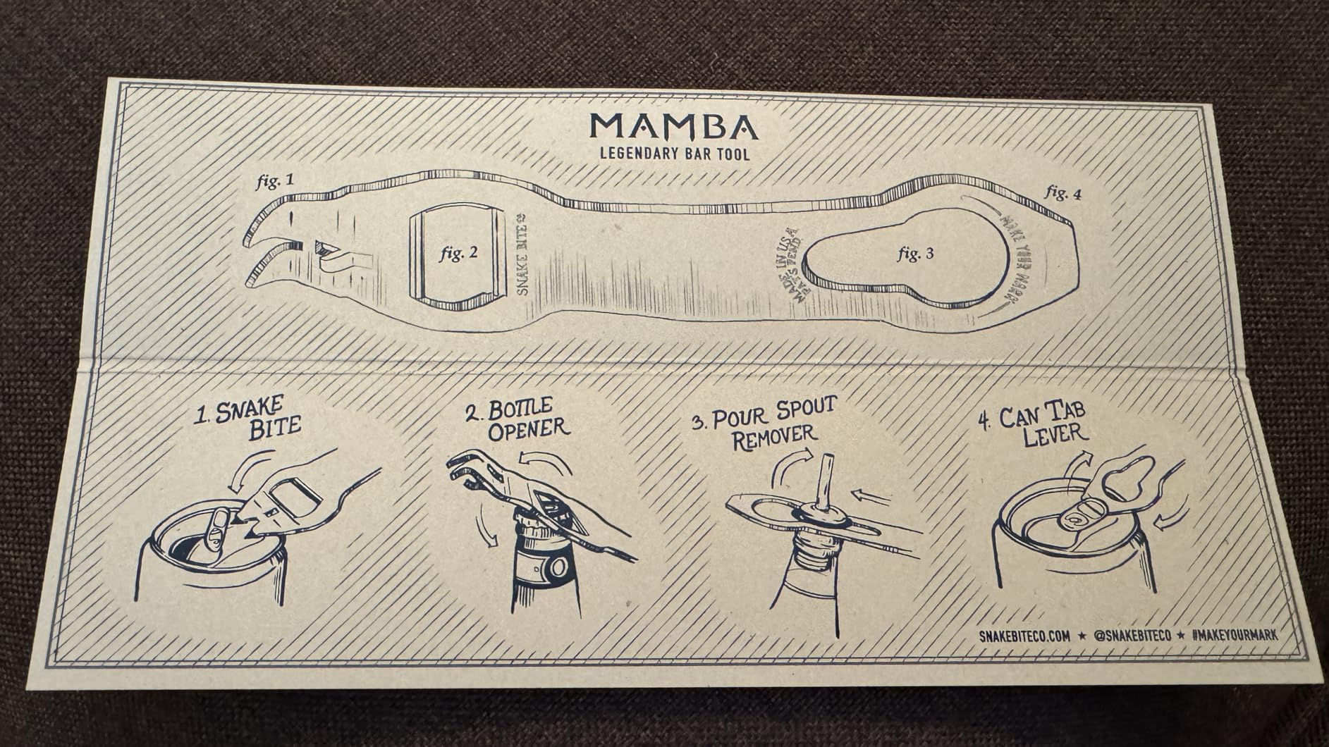 The Mamba Bottle Opener & Bartending Tool - 100% USA-Made, Patented Stainless Steel Bar Key - Flat Bottle Opener for Bartenders, Pour Spout Remover, Church Key Can Punch by Snake Bite customer photo 2