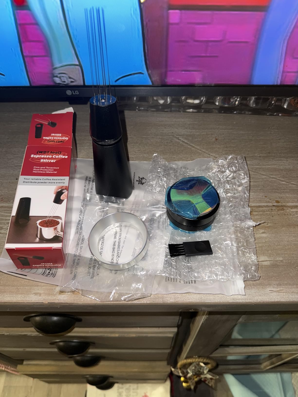 Reoszeank 51mm Espresso Accessories Kit, Coffee Distributor and Tamper Leveler, WDT Tool and Dosing Funnel Set Fits Delonghi CASABREWS and atatix 51 mm Espresso Machines and Portafilters customer photo 2