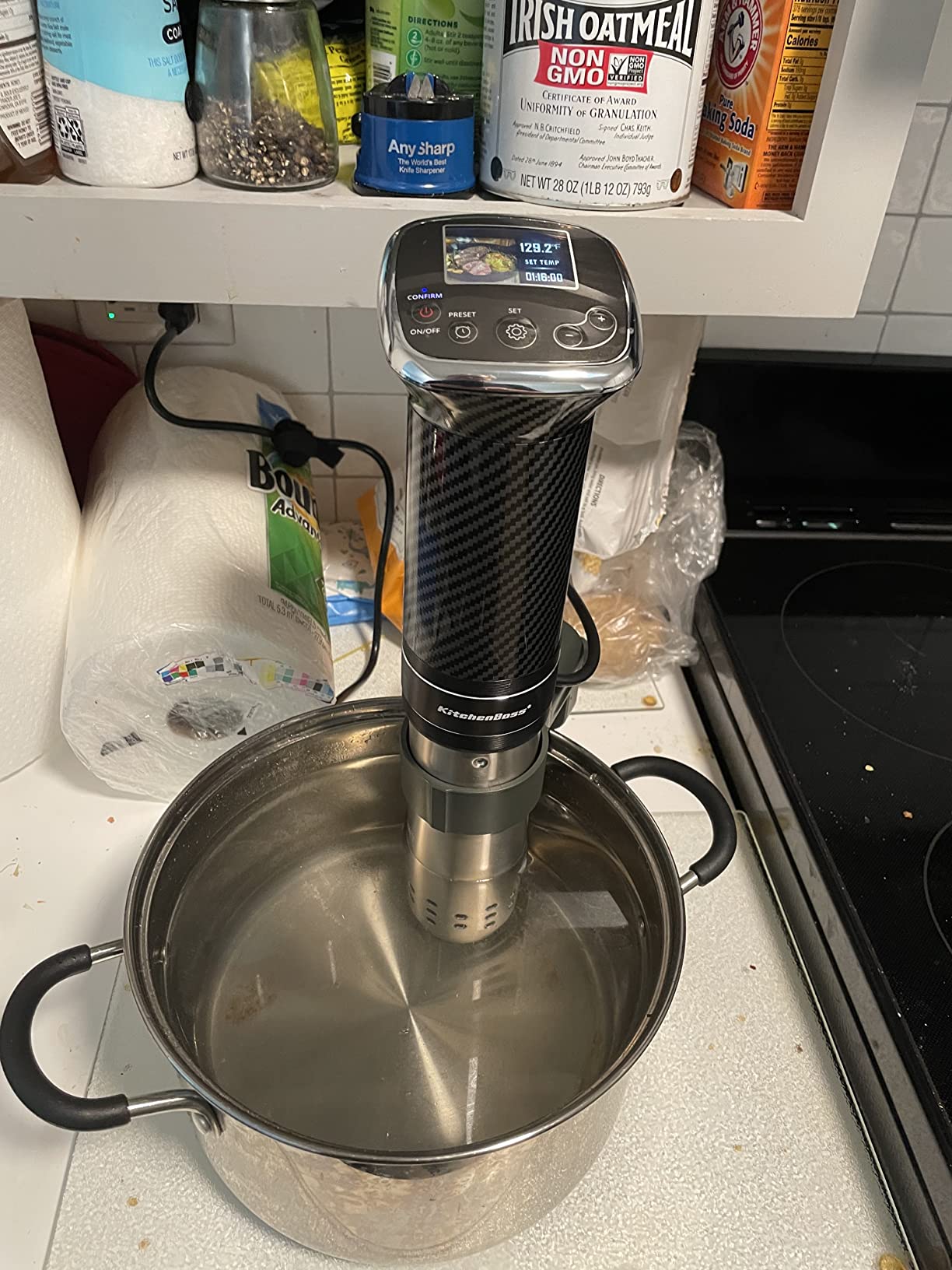 KitchenBoss Wifi Sous Vide Cooker: Sous Vide Machine Ultra-quiet 1100W Precision Cooking Machine Built-in TFT Recipes, IPX7 Waterproof Immersion Circulator customer photo 2