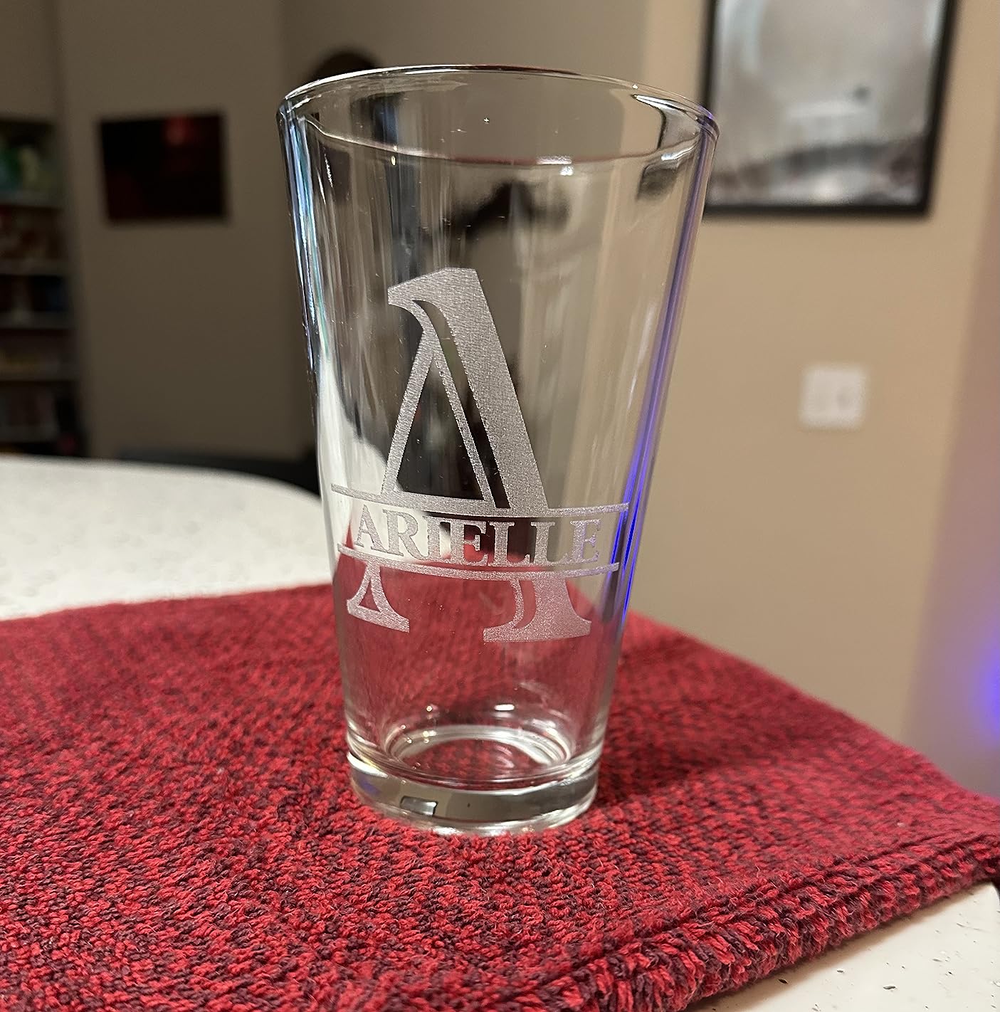 Cuptify Personalized Beer Glasses Set of 4 Monogram Initial and Name Laser Engraved 16 oz Pint Drinking Glasses Customized Mug Birthday Gift for Men and Women customer photo 1