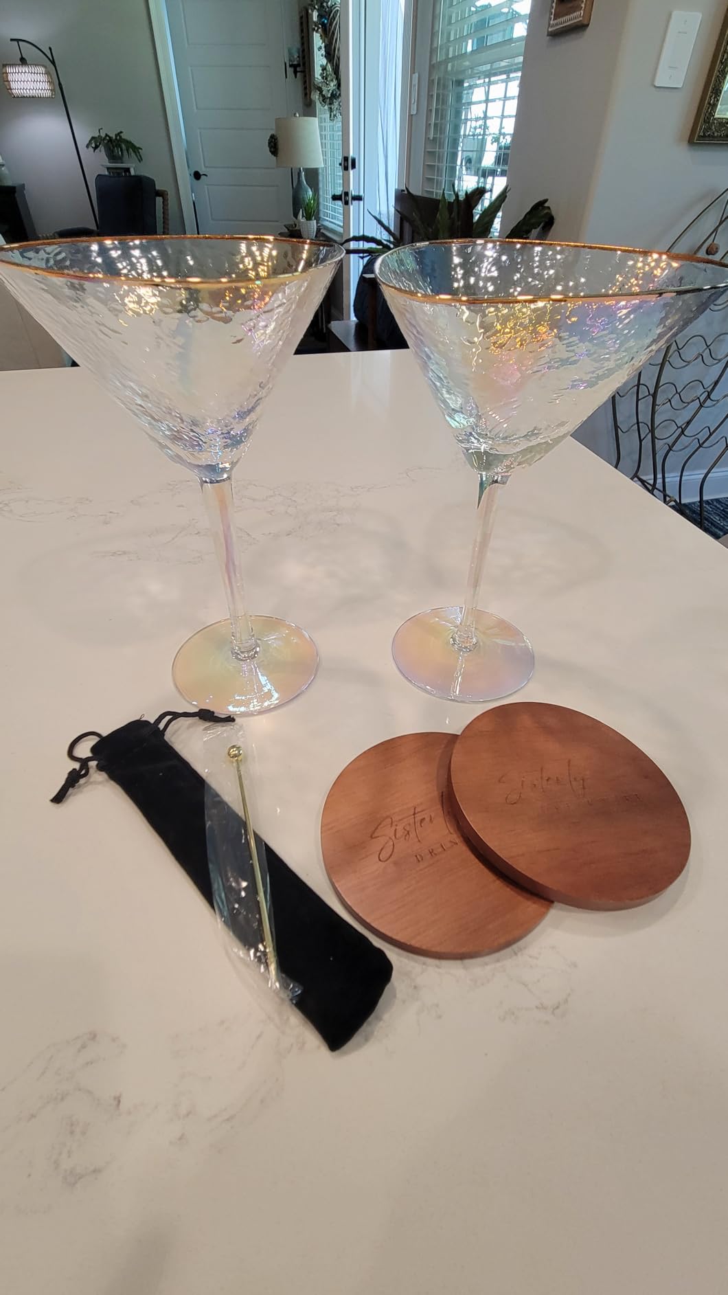 Vortex Martini Glasses Set of 2 - Premium Crystal Cocktail Glasses with Vortex Spiral Design, 8 oz Elegant Barware, Gift-Boxed for Mixologists & Cocktail Enthusiasts customer photo 1