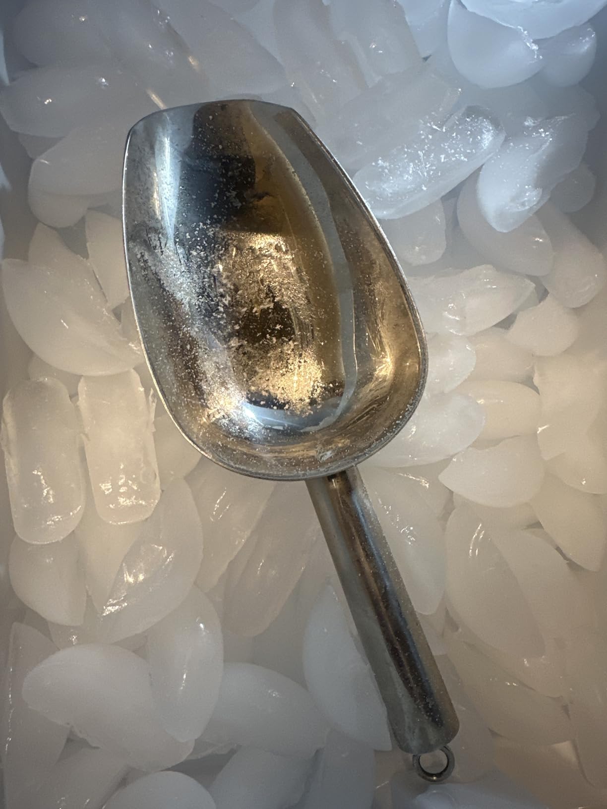 OLESBUR 12oz Stainless Steel Ice Scoop for Freezer - Dishwasher Safe Metal Scooper with Long Handle for Ice Machines, Buckets, Dog Food, Flour, and Canisters - Ideal for Bar, Parties & Weddings customer photo 1