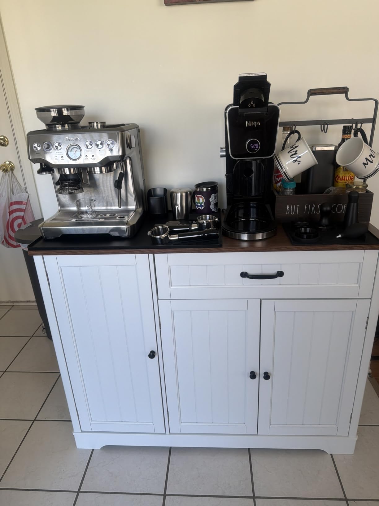 Gizoon Kitchen Coffee Bar Cabinet with Storage Kitchen Sideboard Buffet Cabinet with Drawers, Short Pantry with Door and Shelves customer photo 1