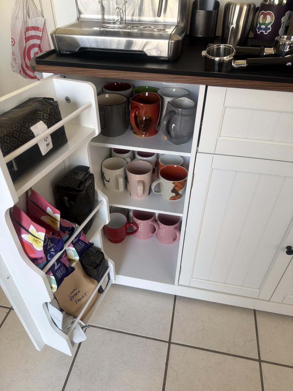Gizoon Kitchen Coffee Bar Cabinet with Storage Kitchen Sideboard Buffet Cabinet with Drawers, Short Pantry with Door and Shelves customer photo 2