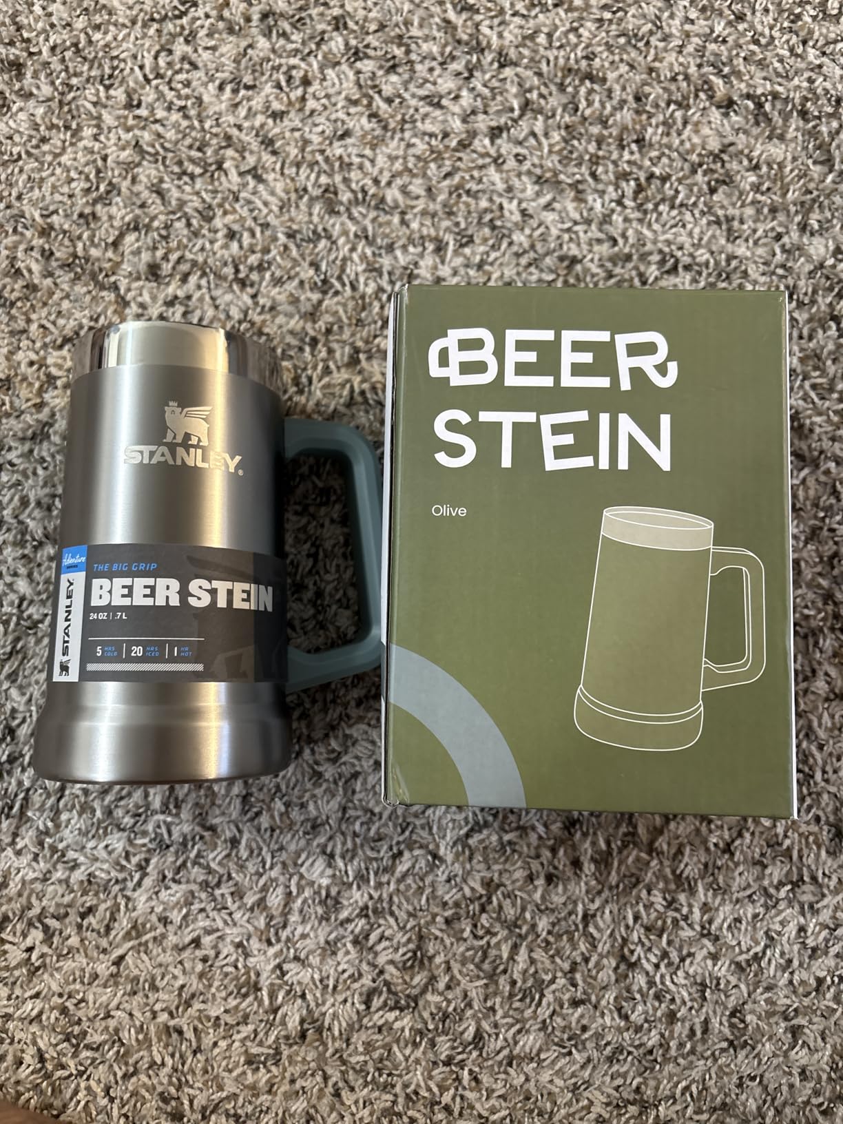 KooK Beer Stein, Stainless Steel Coffee Mug Tumbler with Thermal Vacuum Insulation Double Walled Drinking Cup, Taupe 23.7 oz customer photo 1