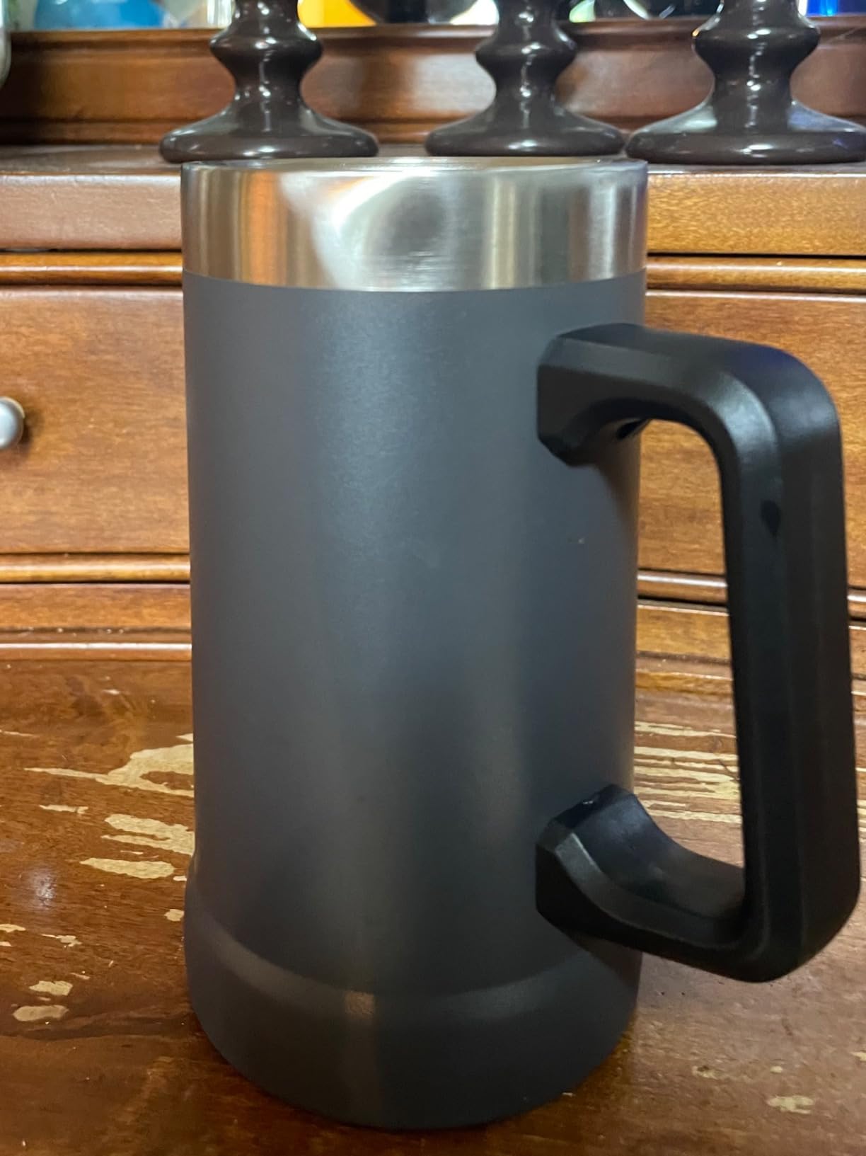 KooK Beer Stein, Stainless Steel Coffee Mug Tumbler with Thermal Vacuum Insulation Double Walled Drinking Cup, Taupe 23.7 oz customer photo 2