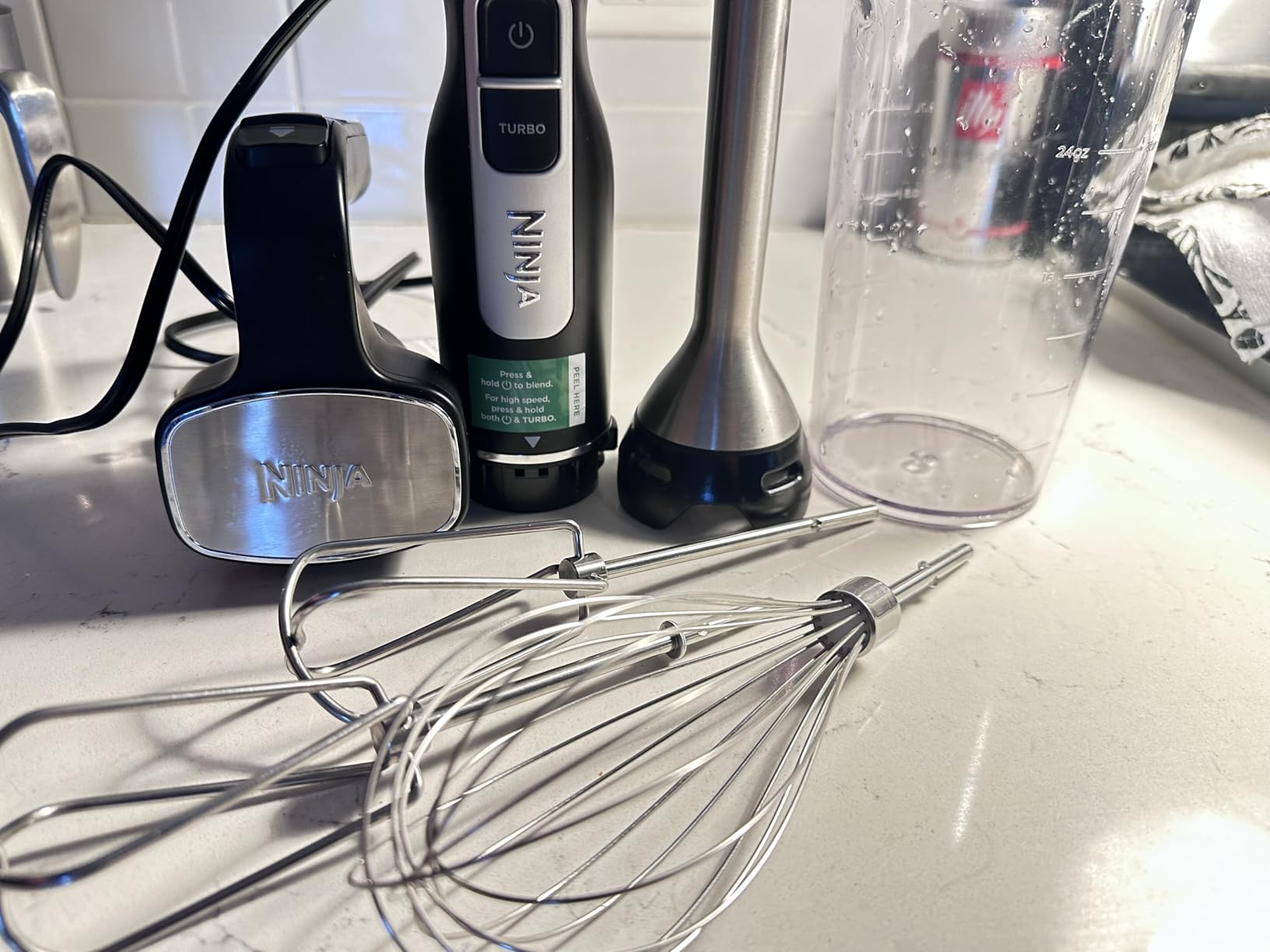 Ninja Immersion Blender and Whisk, Hand Stick Blender, 4 Speeds, with SplatterShield and PanProtect, CI201ND, Deep Navy customer photo 2