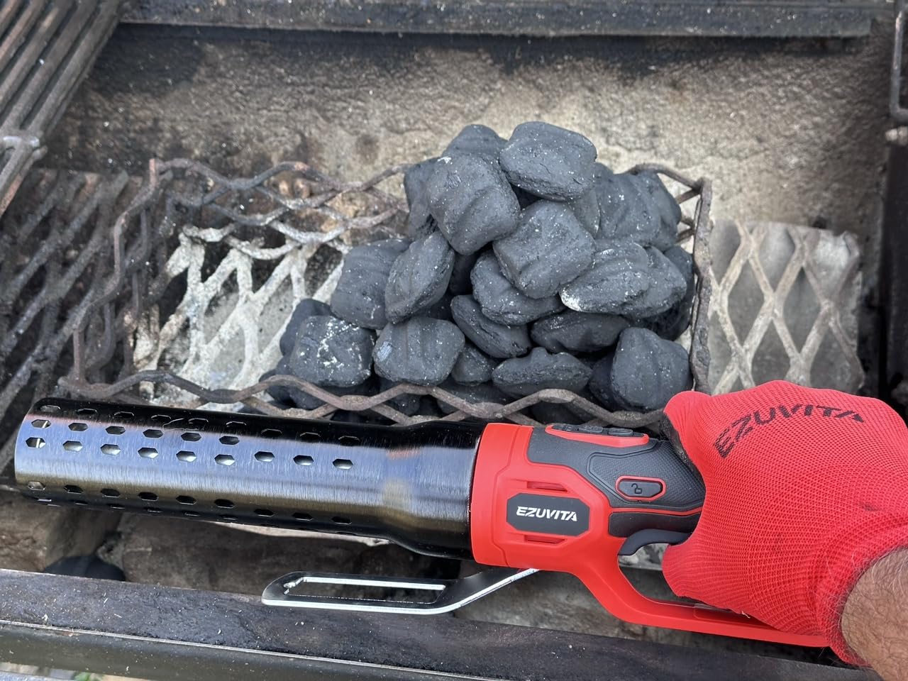 1500W Electric Charcoal Starter with 10ft Cable, 60S Rises to 1100F Fire Lighter with Air Blower for Grill, BBQ, Wood Burning Fireplaces, Chemical Free Heated fire starter with Gloves Included customer photo 2