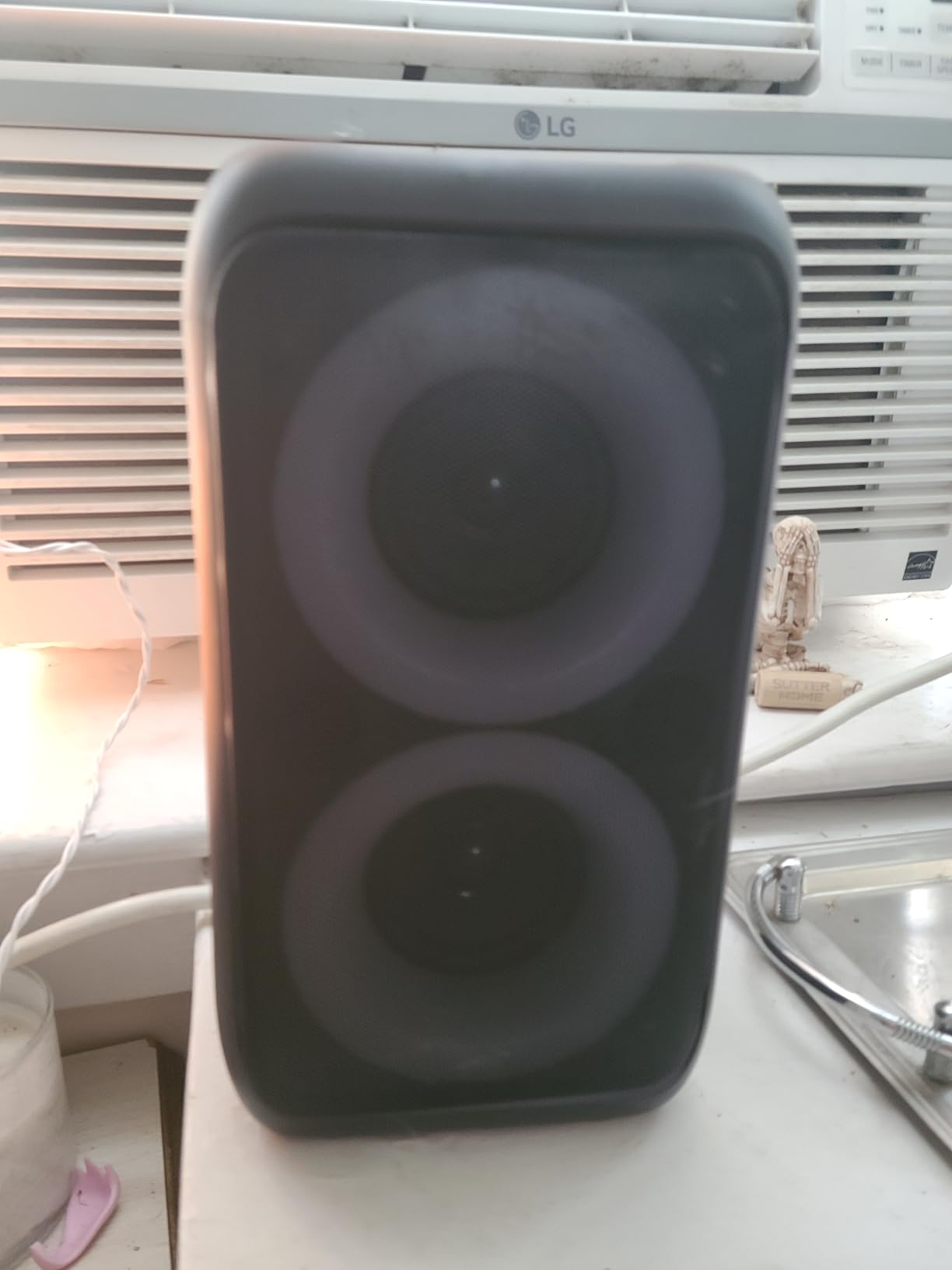 Bluetooth Speaker with 2 Wireless Microphones - Big Party Speaker for Adults Kids Karaoke with Lights - Portable Rechargeable Floorstanding Speakers Support TWS/AUX/USB/TF Card for Home Party Gift customer photo 2