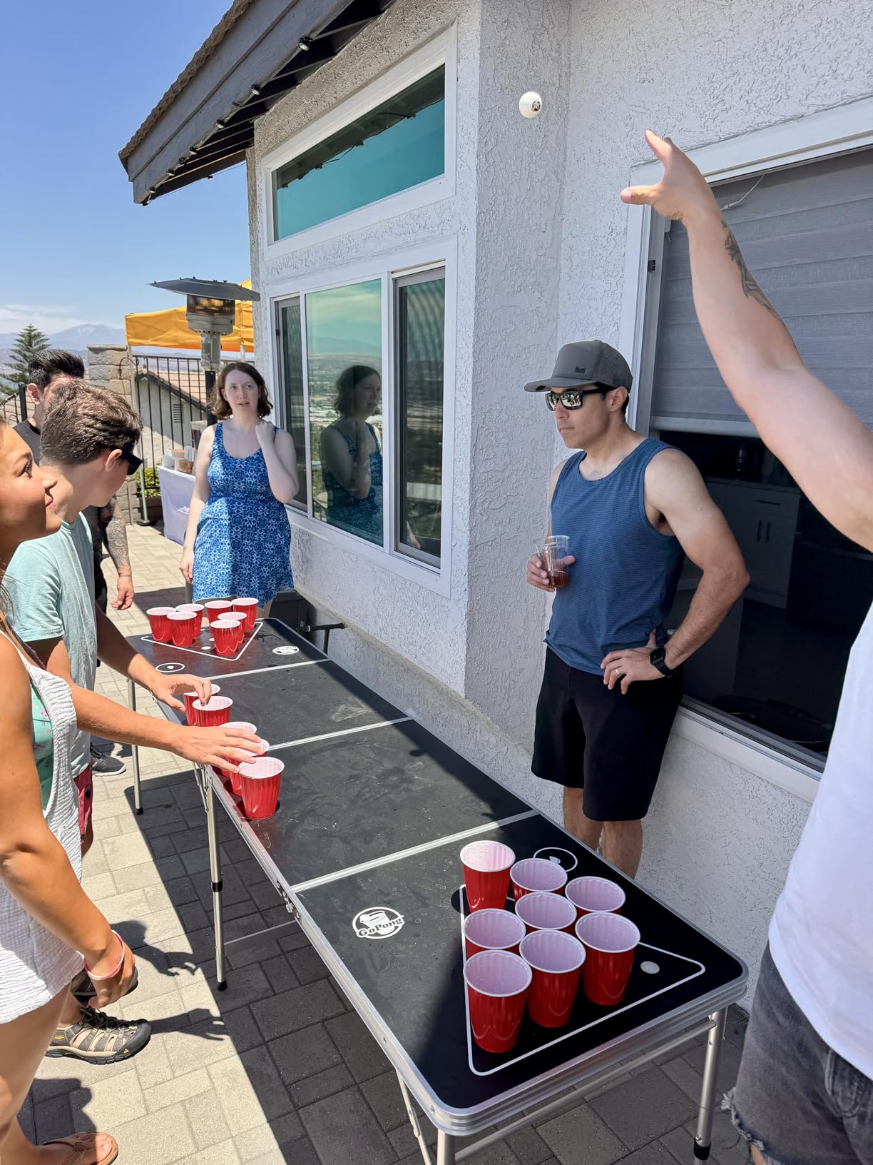 GoPong 8 ft Foldable Beer Pong Table with LED Lights - Regulation Size Portable Pong Table with 6 Balls customer photo 2