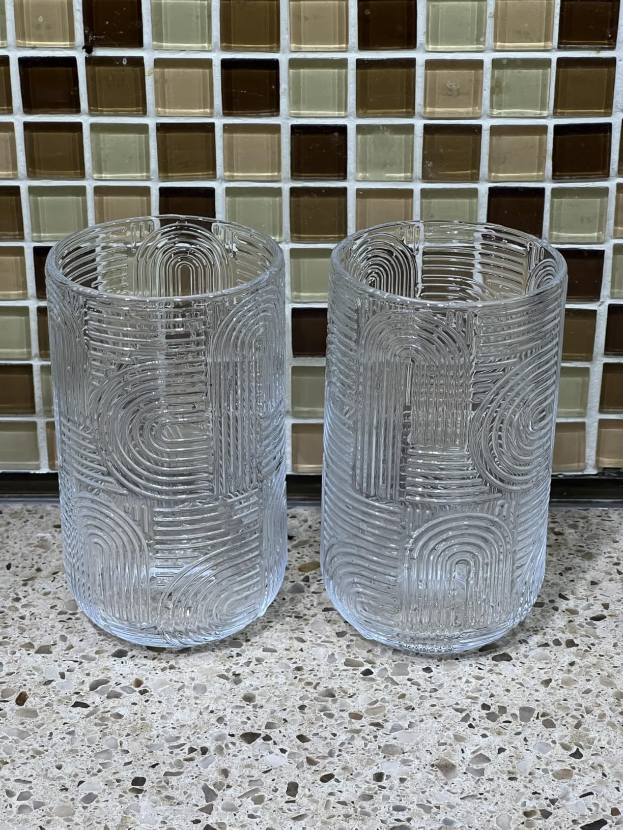 Glaver's Whiskey Glasses 13 oz Rocks Glass Double Old Fashioned Set of 4 DOF Home Bar Thick Glasses Embossed Designed Elegant Clear Modern Vintage Drinking Glassware customer photo 1
