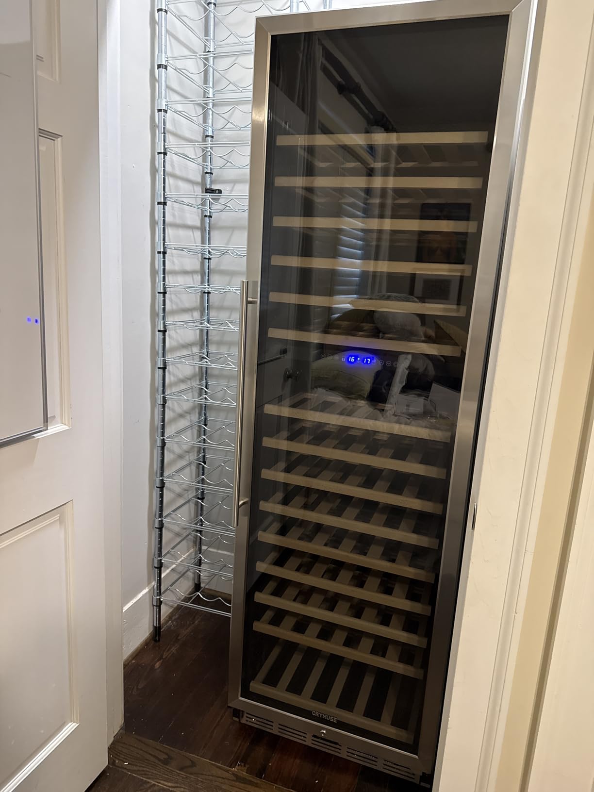 ORYMUSE 24 Inch Wine Cooler Refrigerator, 46 Bottle Dual Zone Wine Fridge with Stainless Steel Glass Door, Adjustable Shelves, Upgraded Compressor, Built-In Freestanding for Home, Bar, Kitchen customer photo 2