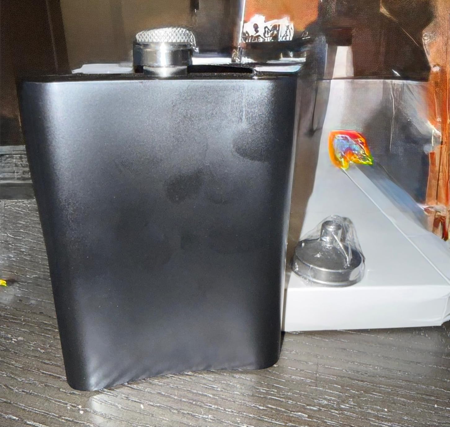 Cowboy Style Leather Hip Flask - 8oz Stainless Steel Flask with Western Engraving & PU Leather Wrap, Leakproof Pocket Flask for Whiskey, Bourbon, Gifts for Men customer photo 2