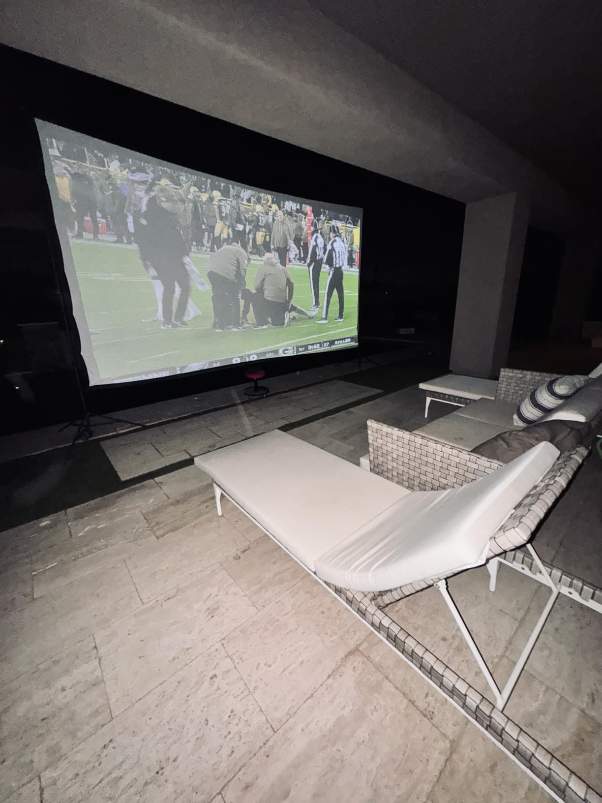 200 Inch Outdoor Projector Screen with Stand: LEORFI Large Projection Screen with Adjustable Tripod, Front & Rear Projection Wrinkle-Free Movie Screen with Transport Bag for Backyard Movie Night customer photo 1