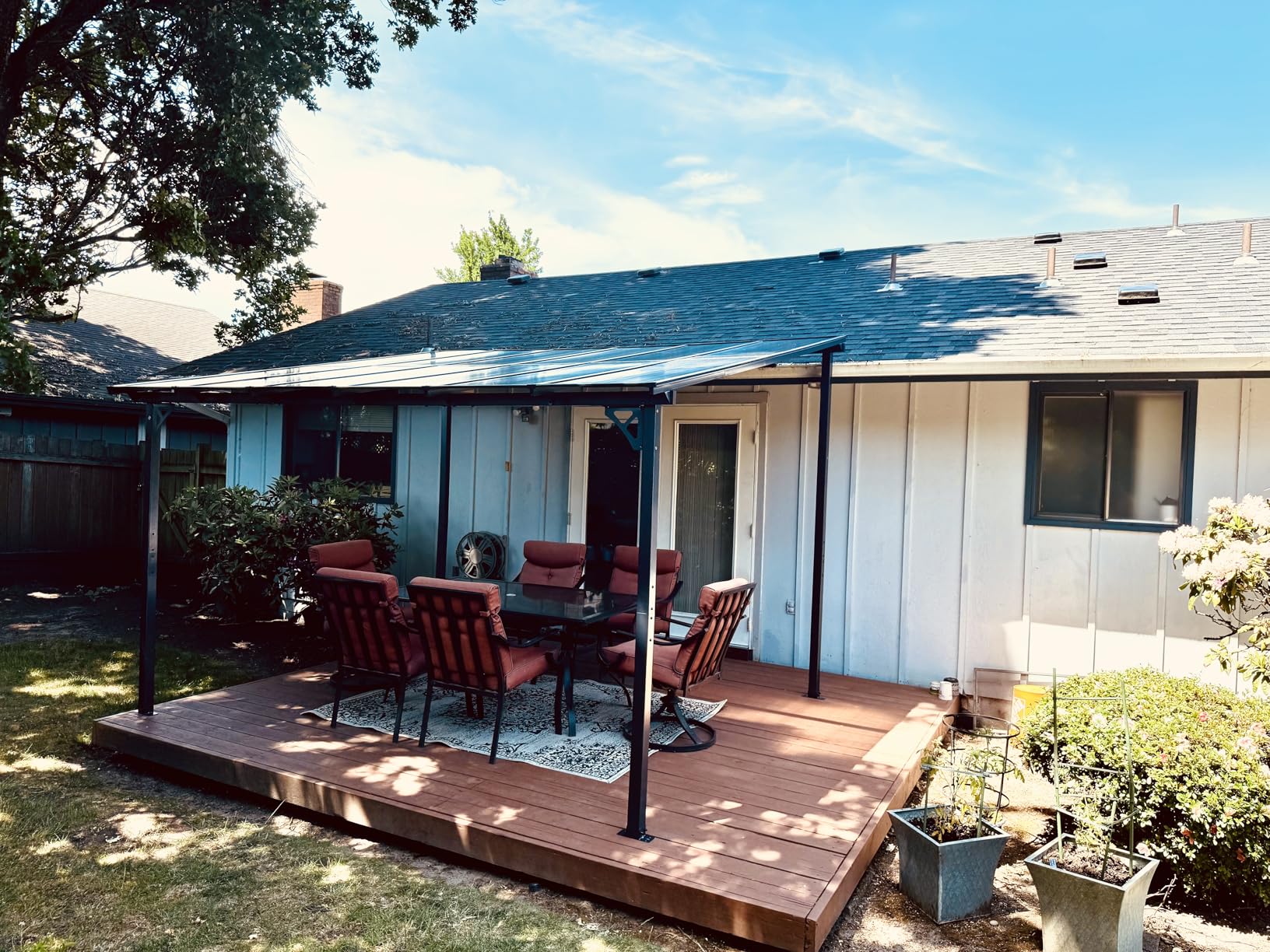 Aoxun 8'x10' Gazebo, Wall Mounted Gazebos Pergola, Outdoor Patio, Large Wall-Mounted Heavy Duty Awnings for Patio, Decks, Backyard (Black) customer photo 1