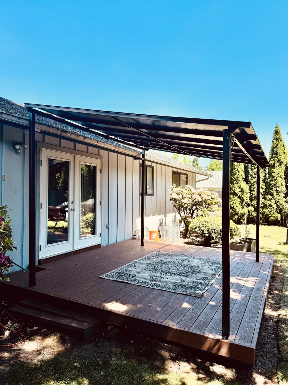 Aoxun 8'x10' Gazebo, Wall Mounted Gazebos Pergola, Outdoor Patio, Large Wall-Mounted Heavy Duty Awnings for Patio, Decks, Backyard (Black) customer photo 2