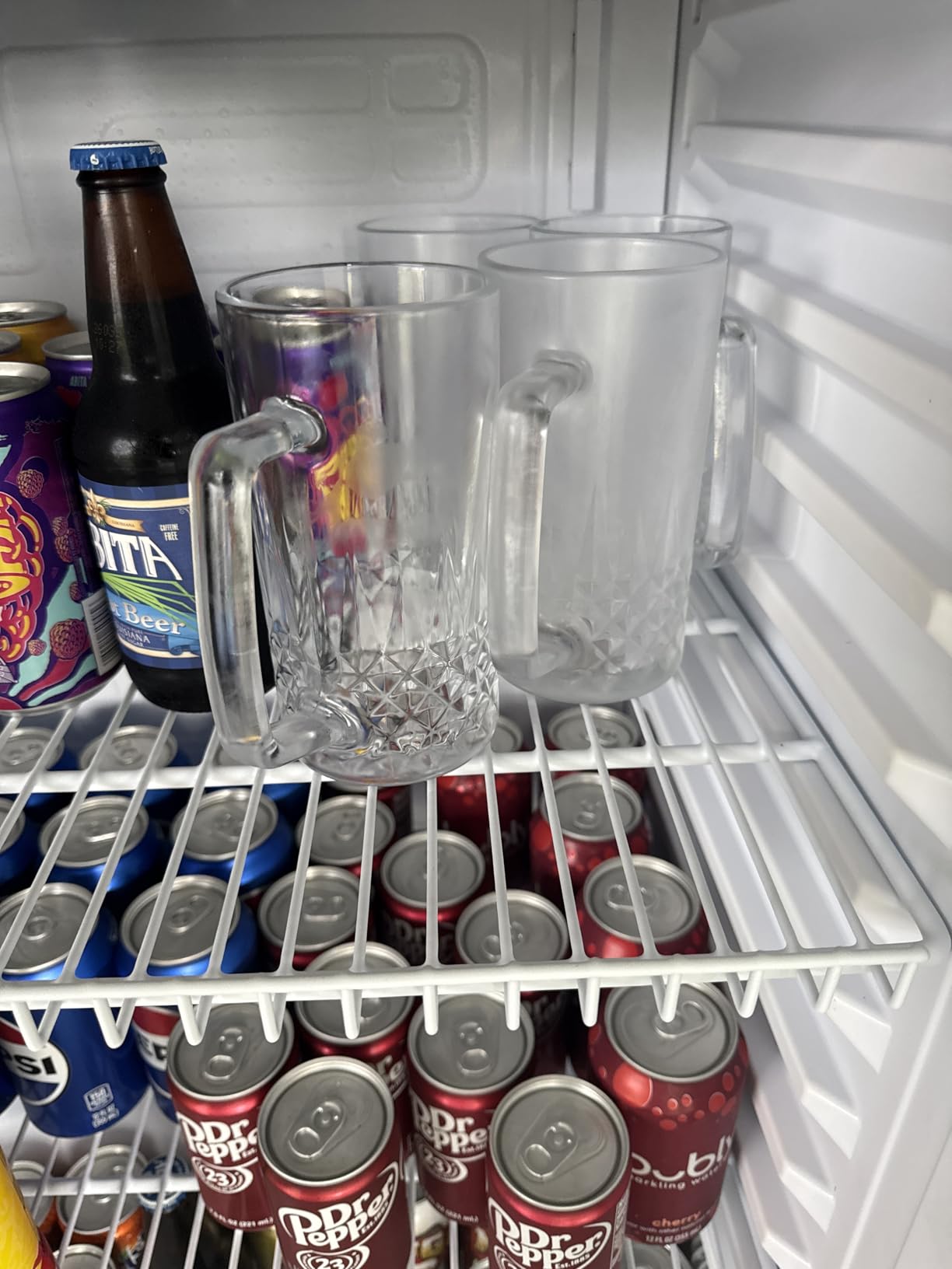 Beer Mugs For Freezer, 20 oz Large Heavy Glass Mugs with Handles Set of 4, Clear Large Beer Steins for Tea, Coffee, Lead-Free Glasses Oktoberfest Style customer photo 1