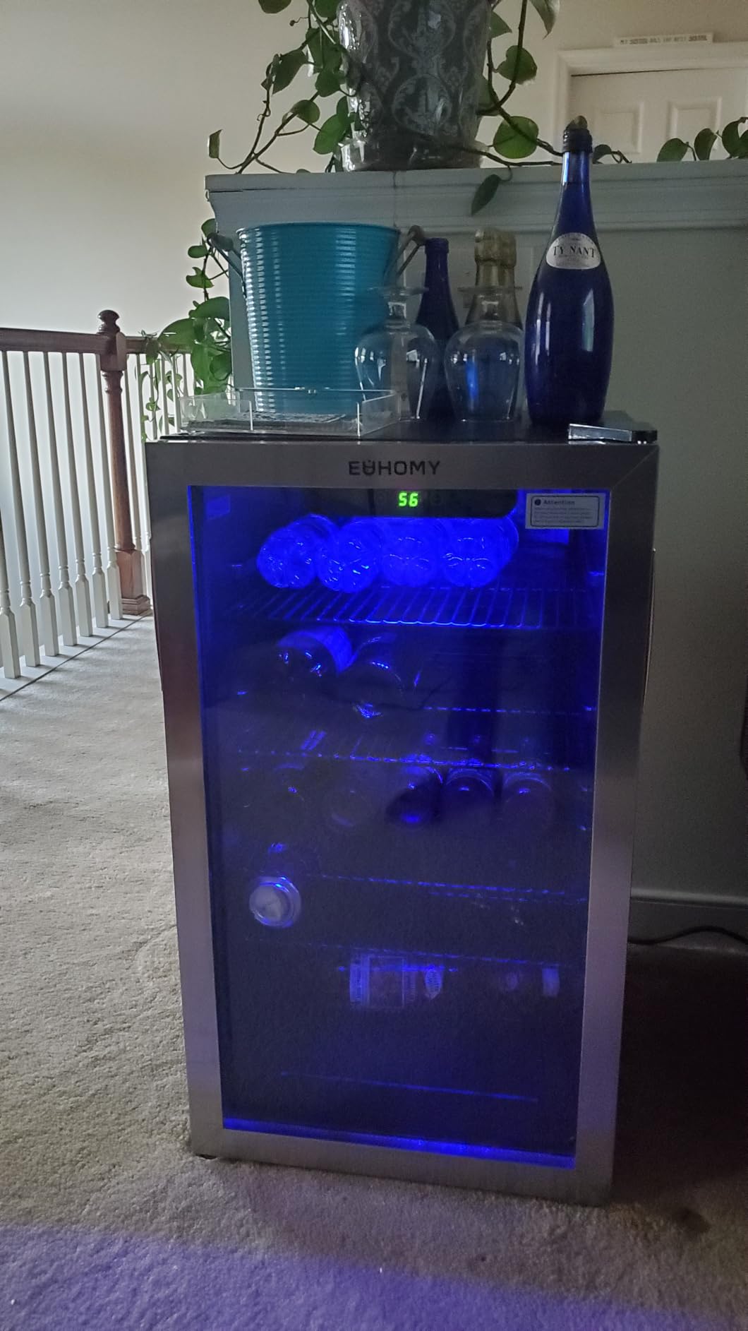 EUHOMY 25 Bottle Wine Cooler Refrigerator - Freestanding Compressor Wine Fridge with Adjustable Temperature and Digital Control, Mini Fridge with Glass Door for Red White Wine, Beer, Silver customer photo 2