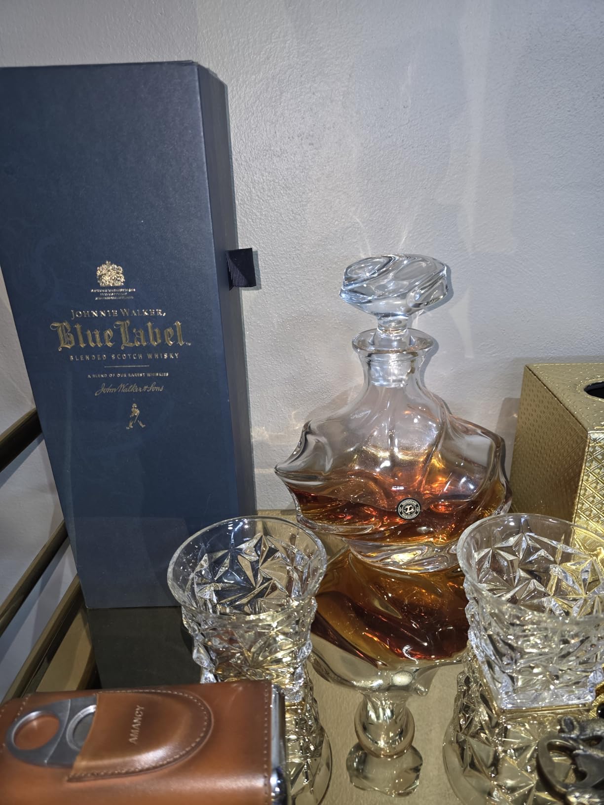 TsukiGlass Storm Japanese Crystal Whisky Decanter | 100% Ultra Clarity Lead-Free Crystal | 750ml Elegant Liquor Carafe for Whiskey, Scotch | Fathers Day Gift | Bourbon & Spirits customer photo 2
