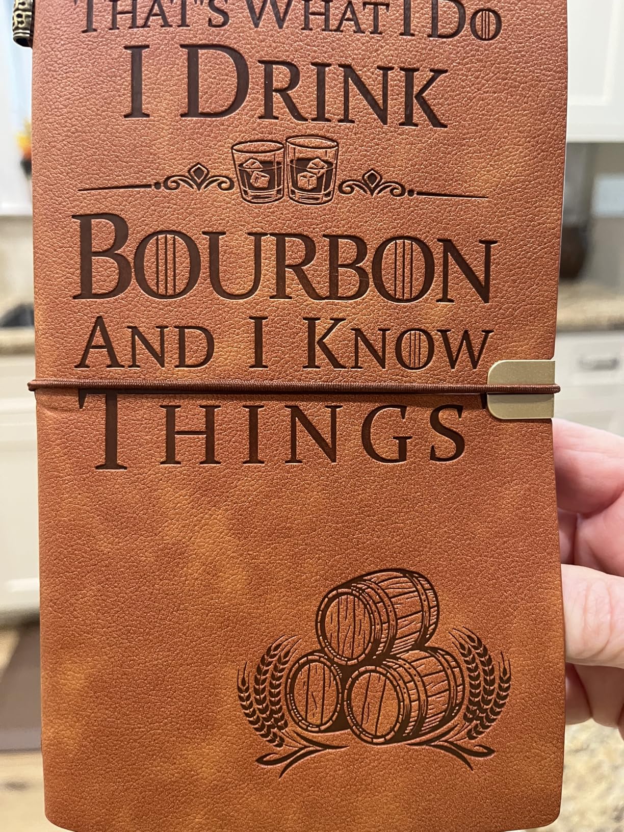 Bourbon Gifts Leather Journal Notebook with Pen, Bourbon Gifts for Men, Christmas, Birthday, Father's Day, Lined Journal and Recording Tasting Notes, 7x5 In customer photo 1