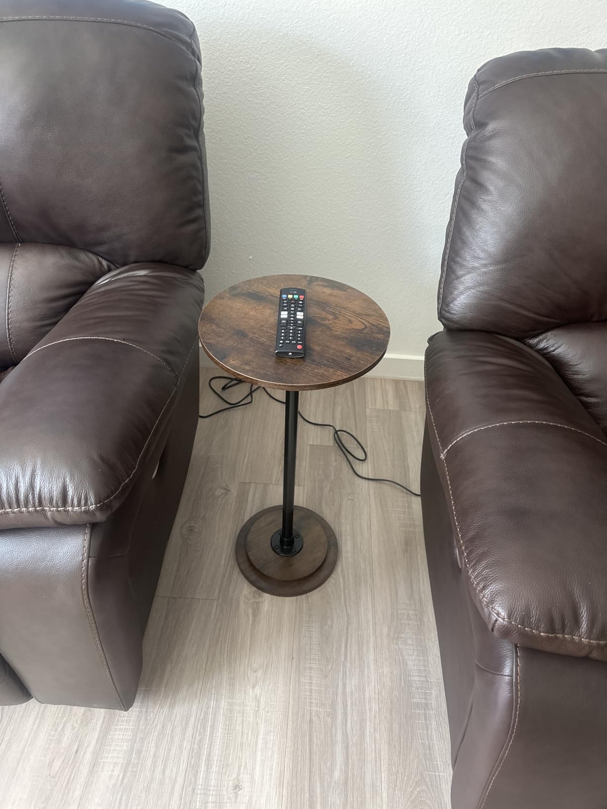 Simple Trending Small Side Table, Round Drink Table, Sofa End Table for Living Room, Coffee Tables for Bedroom, Rustic Brown customer photo 1