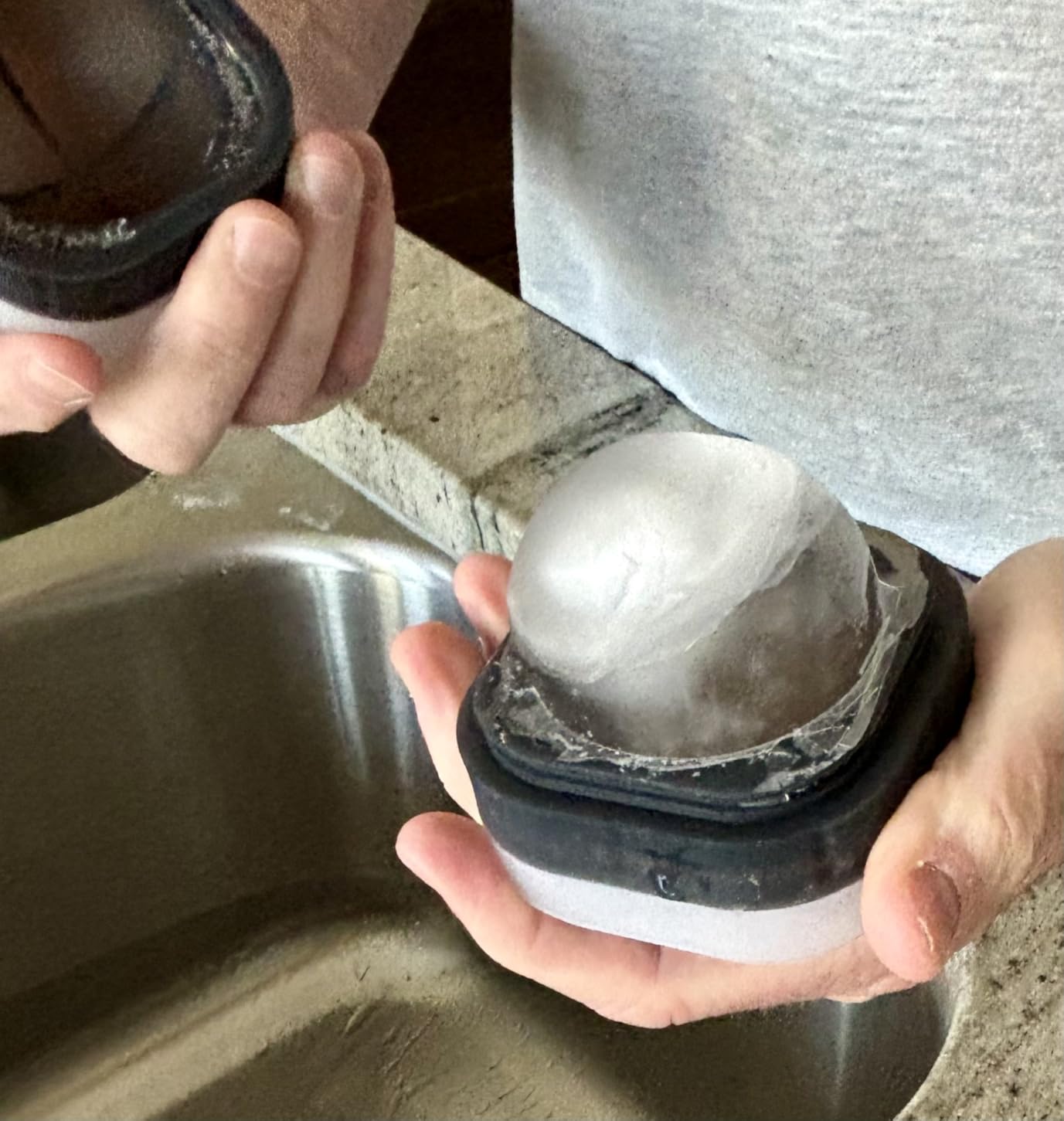 Easy Release Ice Ball Maker Mold, 4 Pack, 2.5 Inch Large Round Ice Cube Mold for Whiskey & Cocktails, Stackable Lid, Reinforced Leak-Resistant Silicone, BPA-Free customer photo 1