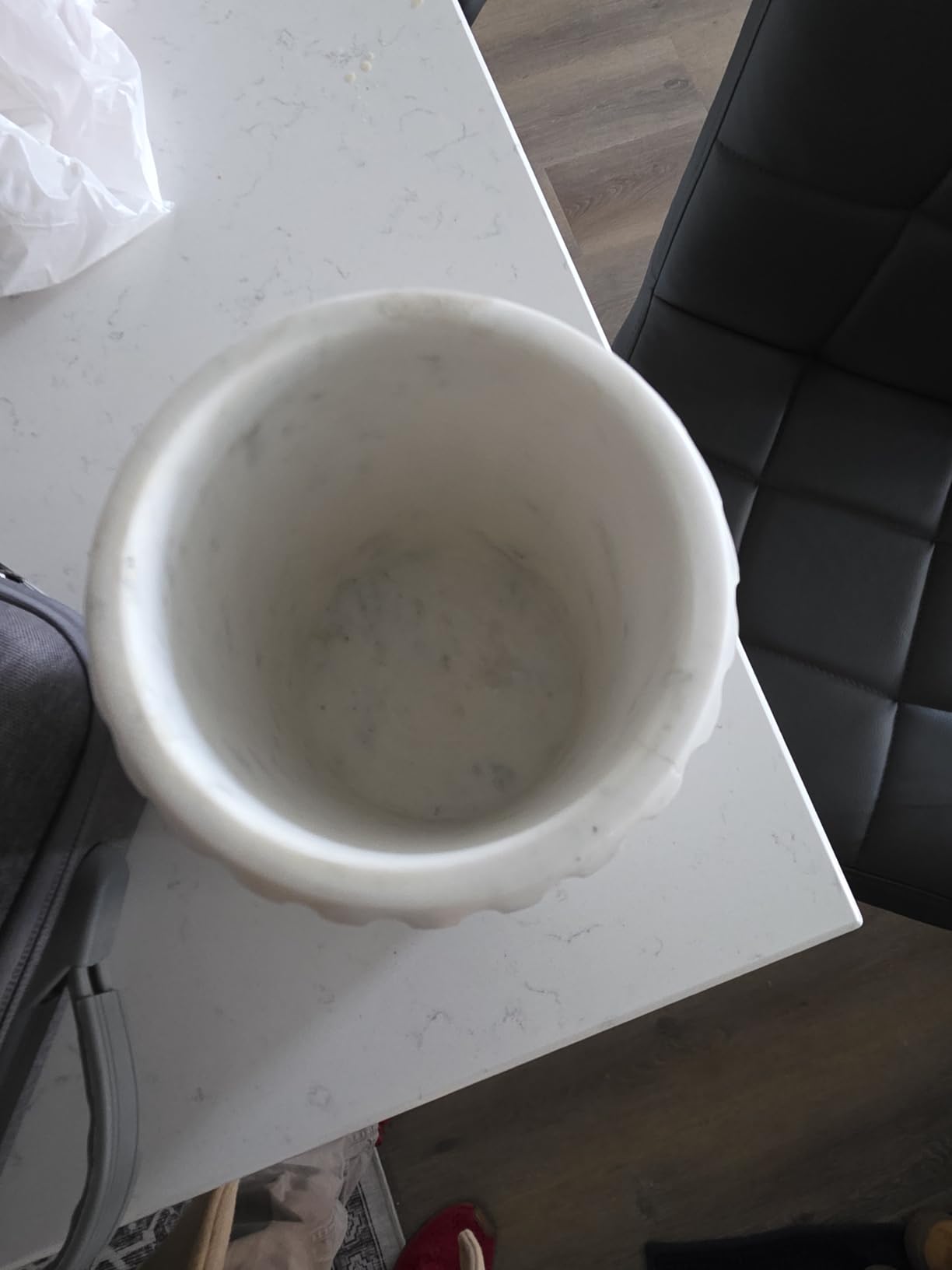 Cork & Mill Marble Wine Chiller, Champagne Bucket for Parties, Bottle Cooler for Dining Tables, Outdoor Patios and More - Handcrafted Natural Stone Bottle Holder - Keeps White Wine or Champagne Cold customer photo 1