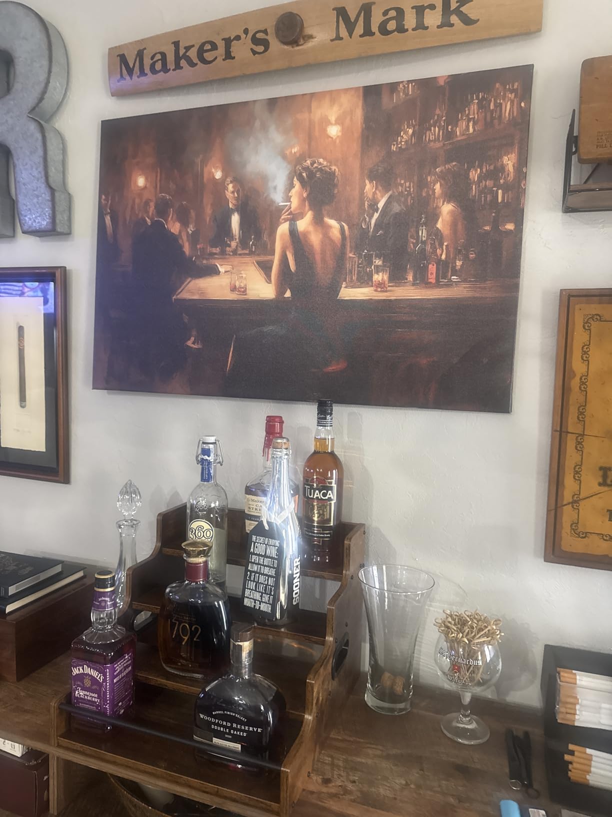 CIDLNMY Prohibition Speakeasy Canvas Wall Art, Vintage 1920's Nightlife Poster, Cocktail Bar Lounge Wall Art Ready To Hang Aesthetic Room Decor (Speakeasy-4, 16x24 inch) customer photo 2