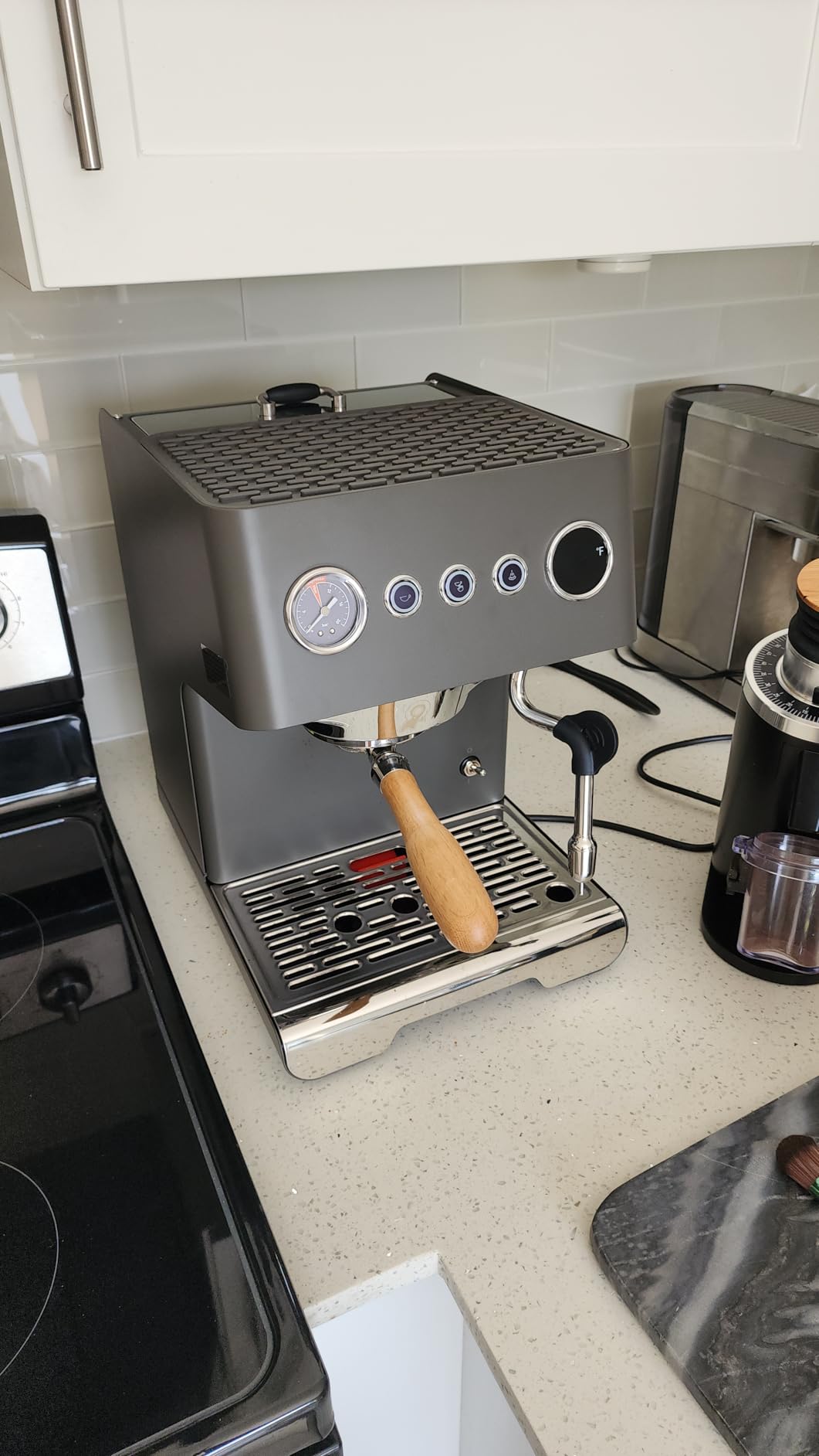 Gemilai G3028A Espresso Machine, 15 Bar Professional Coffee Maker with Adjustable Pressure & Automatic Milk Frother, Dual PID & 550ml Boiler, 57oz Tank, Stainless Steel for Cappuccino, Latte Grey customer photo 1