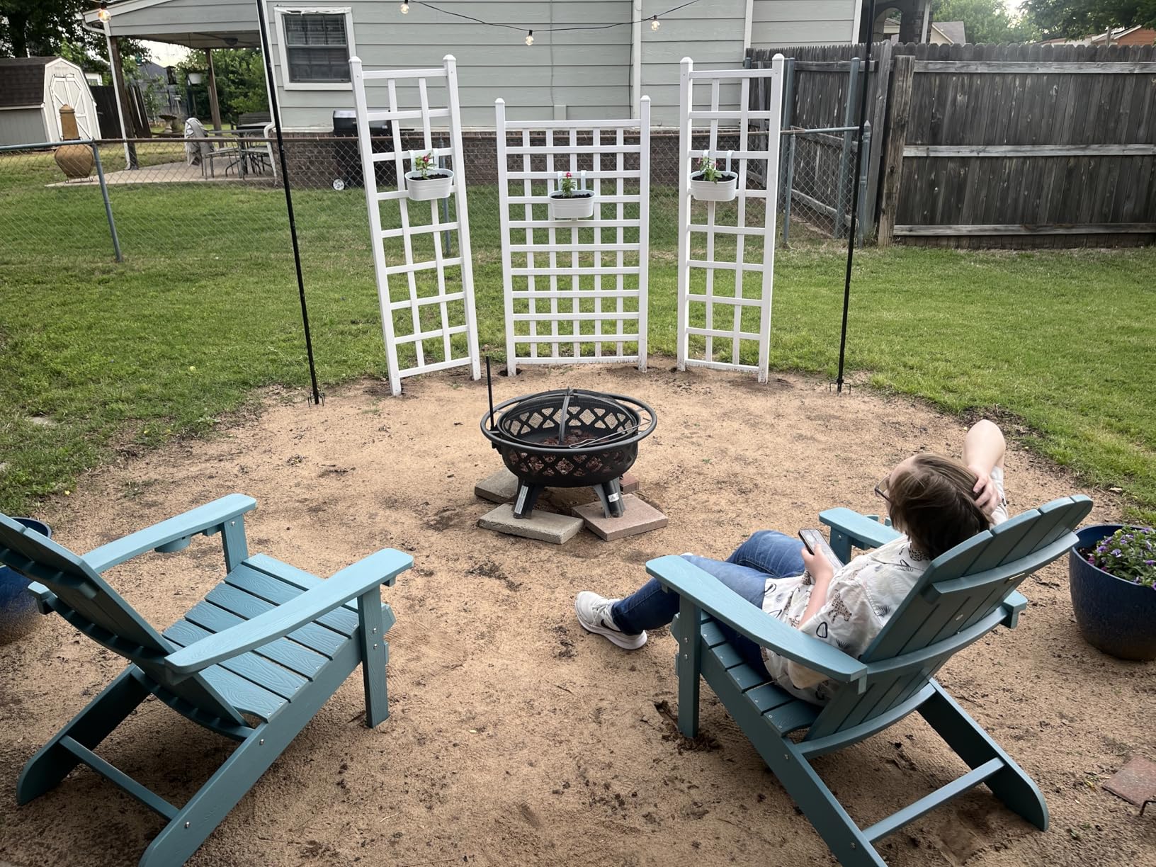 BALI OUTDOORS Outdoor Fire Pit for Wood, Portable Fire Pits with Grill and Spark Screens customer photo 2
