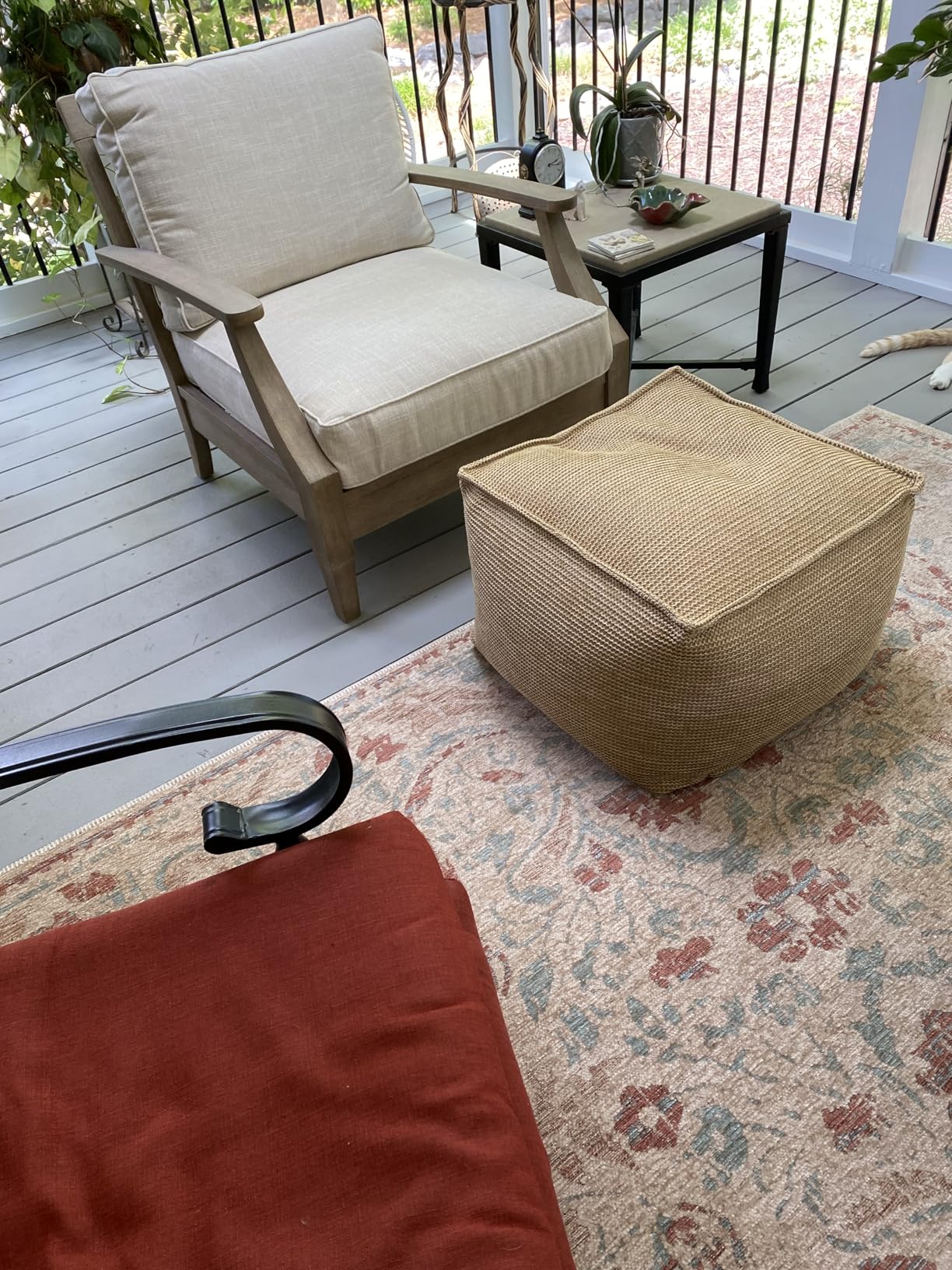 Signature Design by Ashley Clare View Left-Arm Facing Contemporary 4-Piece Outdoor Sectional with Cushion and 6 Throw Pillows, Beige customer photo 1