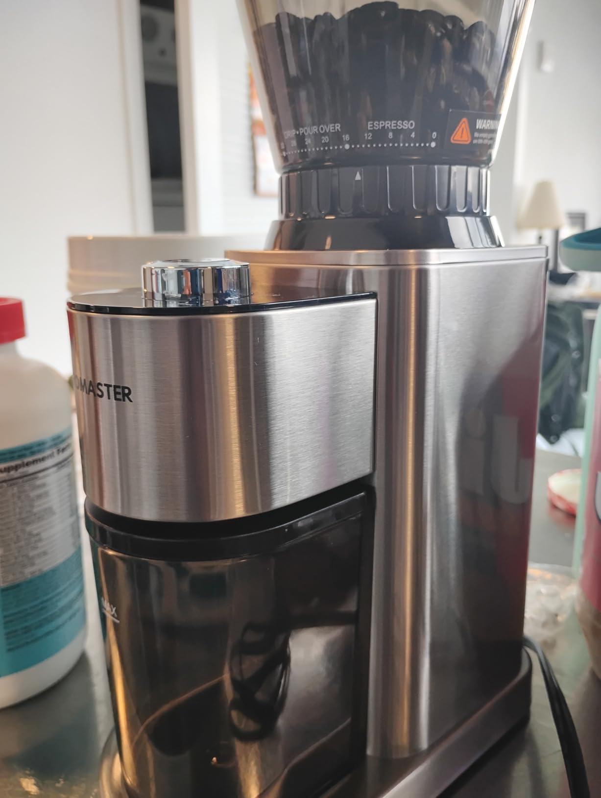 Aromaster Burr Coffee Grinder with 48 Gind Settings, Conical Coffee Bean Grinder for Home Use, Stainless Steel, 40 Seconds Adjustable Timer, Anti-static, Easy to Clean with Brush customer photo 1