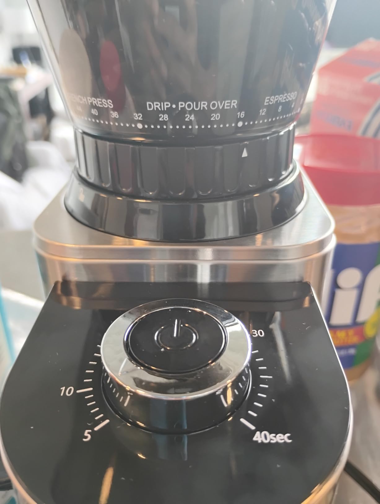 Aromaster Burr Coffee Grinder with 48 Gind Settings, Conical Coffee Bean Grinder for Home Use, Stainless Steel, 40 Seconds Adjustable Timer, Anti-static, Easy to Clean with Brush customer photo 2